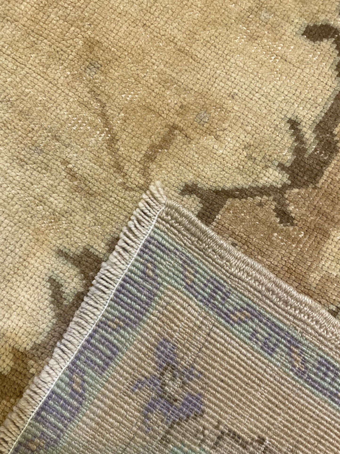 Hand-Knotted Wool Gallery Size Turkish Oushak 5' x 10'5"