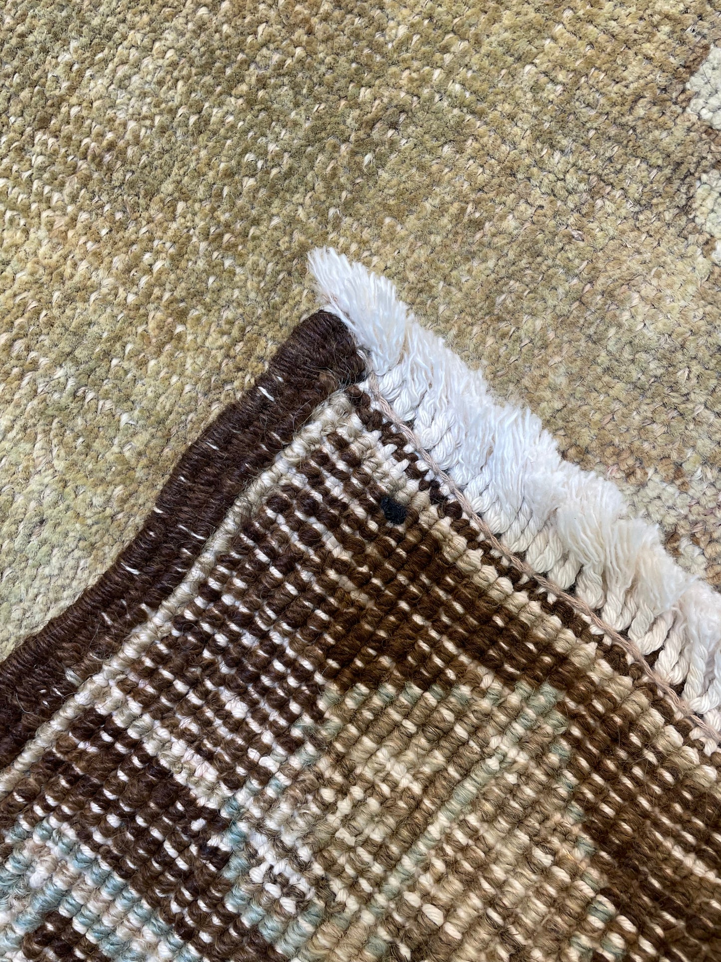 Hand-Knotted Wool Gallery Size Turkish Oushak 6'3" x 10'