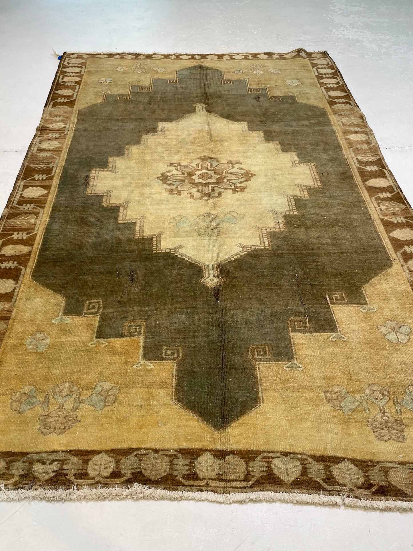 Hand-Knotted Wool Gallery Size Turkish Oushak 6'3" x 10'