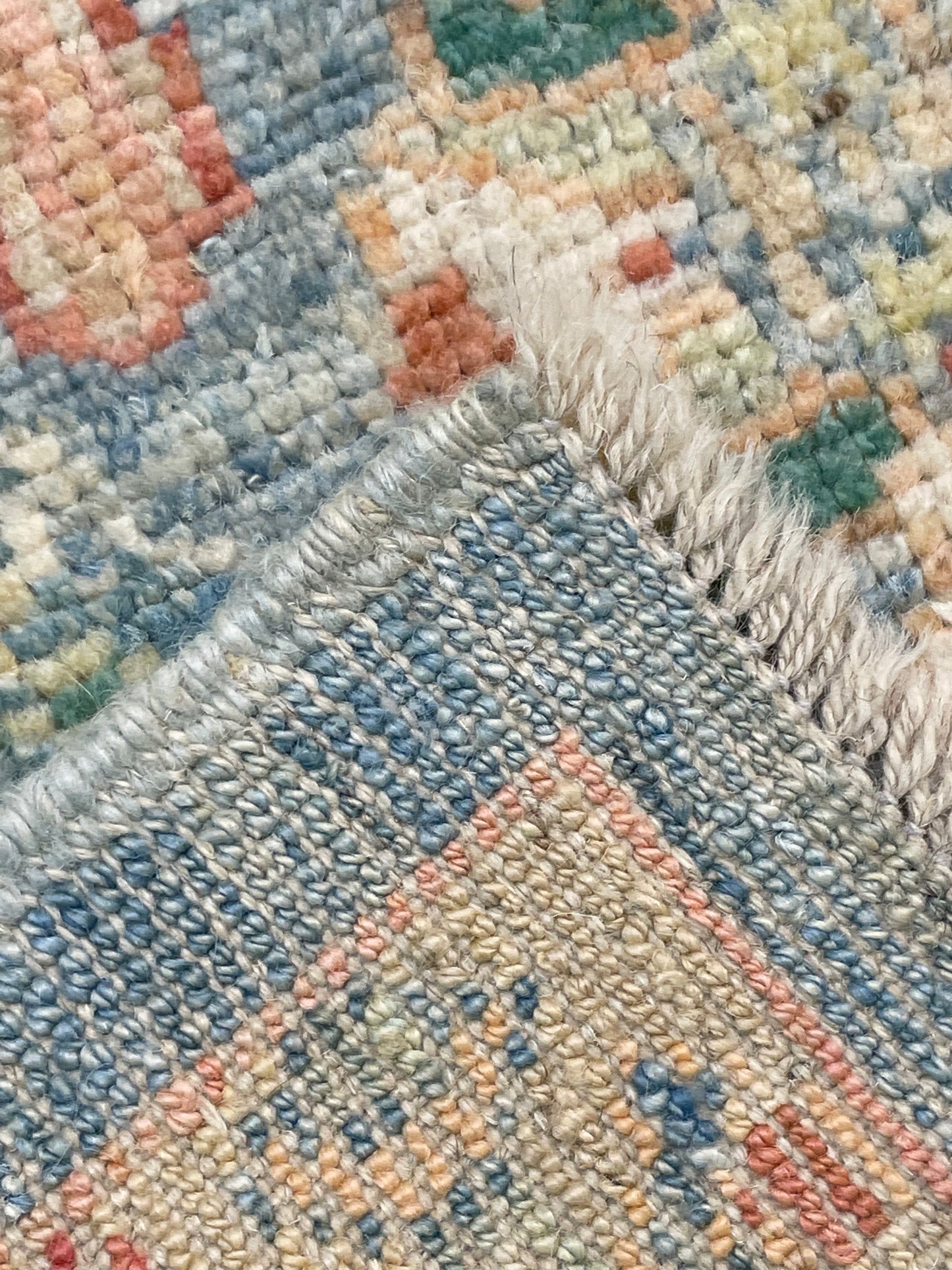 Hand-Knotted Wool Area Rug Turkish Oushak 6' x 9'5"