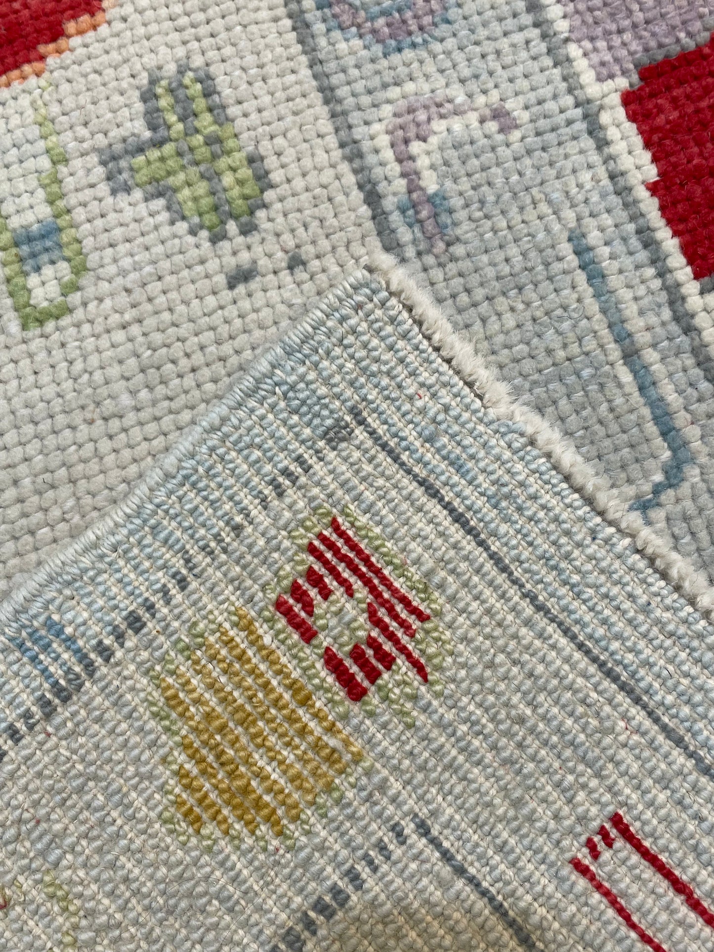 Hand-Knotted Wool Area Rug Turkish Oushak 6'1" x 9'9"