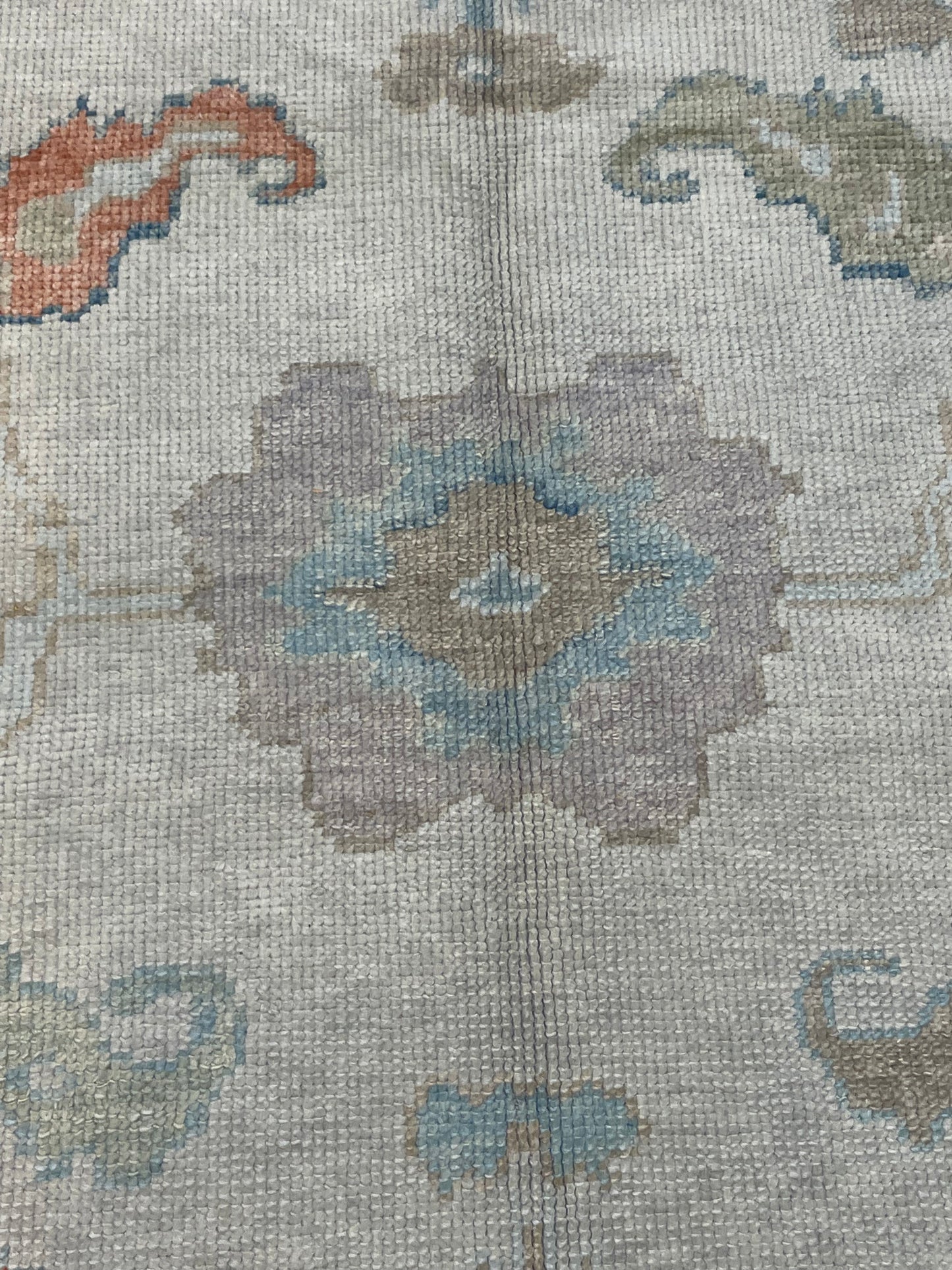 Hand-Knotted Wool Area Rug Turkish Oushak 6'1" x 9'2"