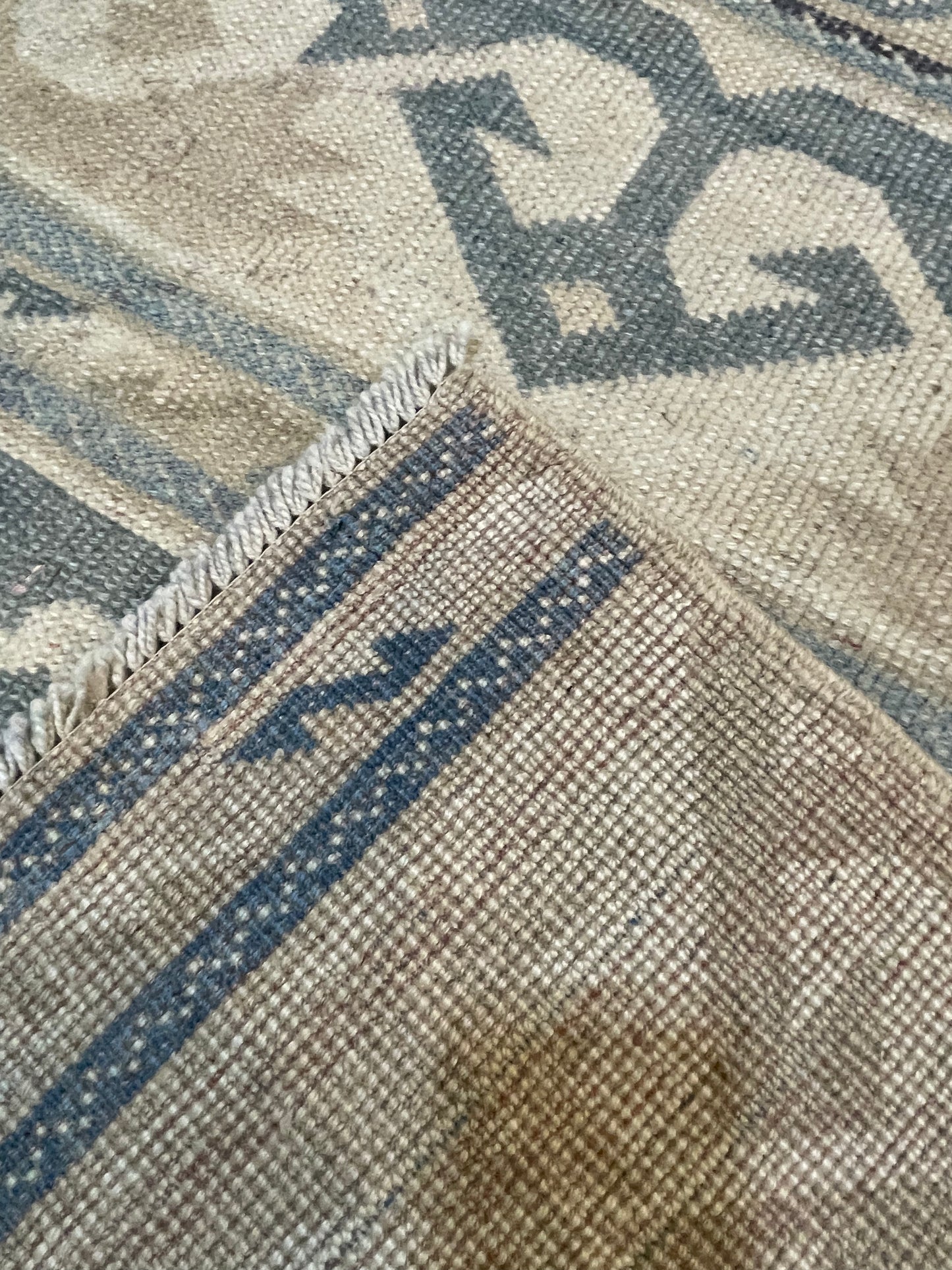 Hand-Knotted Wool Area Rug Turkish Oushak 6'1" x 7'9"