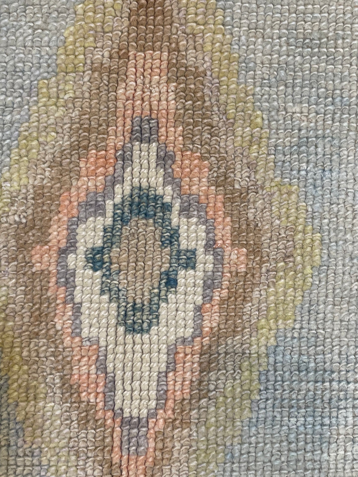 Hand-Knotted Wool Area Rug Turkish Oushak 6' x 9'2"