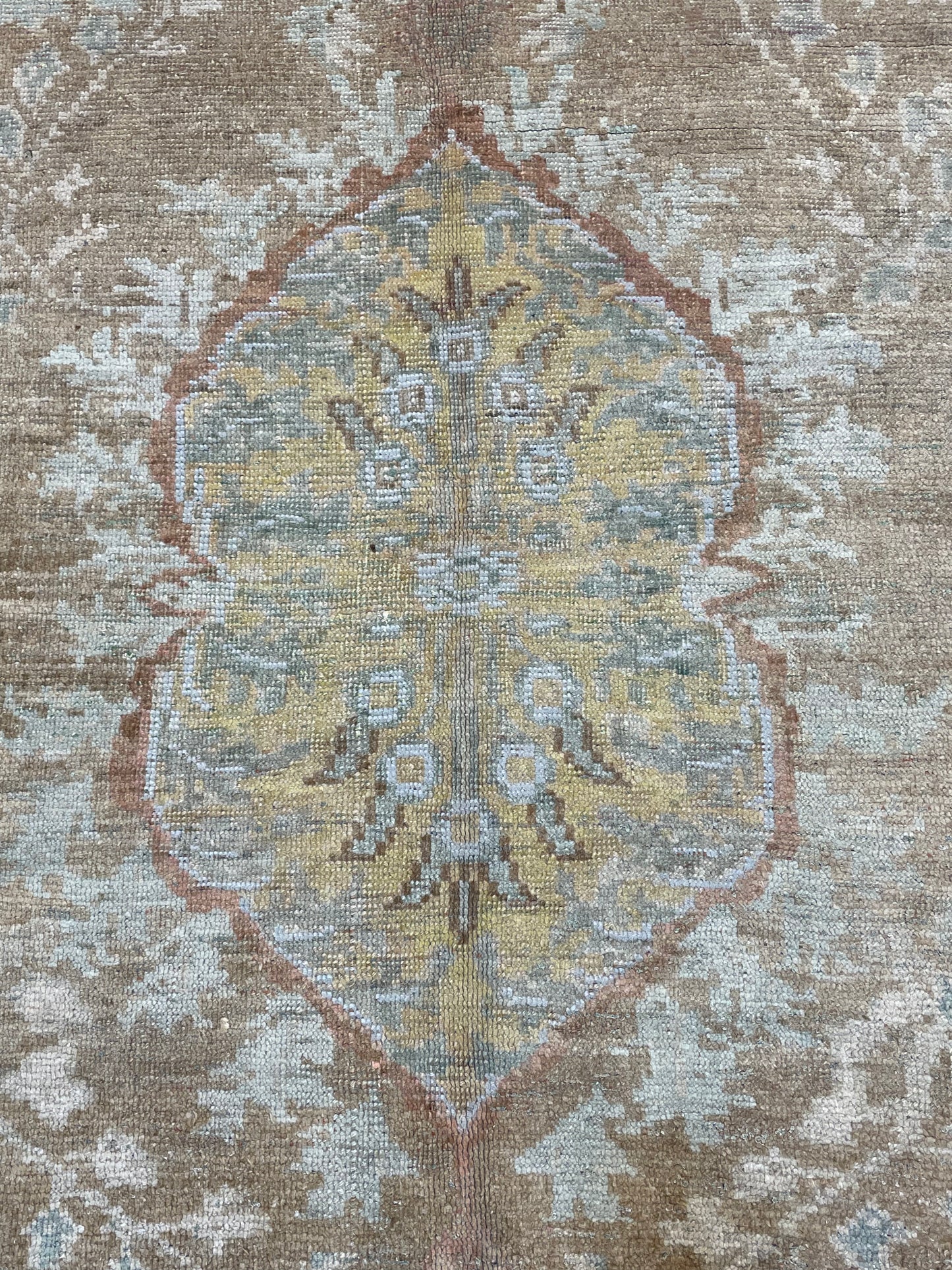 Hand-Knotted Wool Area Rug Turkish Oushak 6'1" x 10'7"