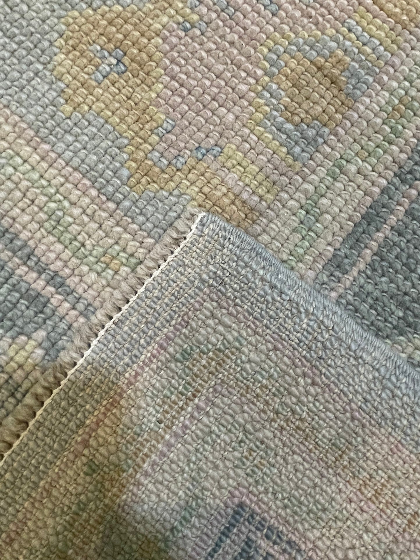 Hand-Knotted Wool Area Rug Turkish Oushak 5'5" x 8'