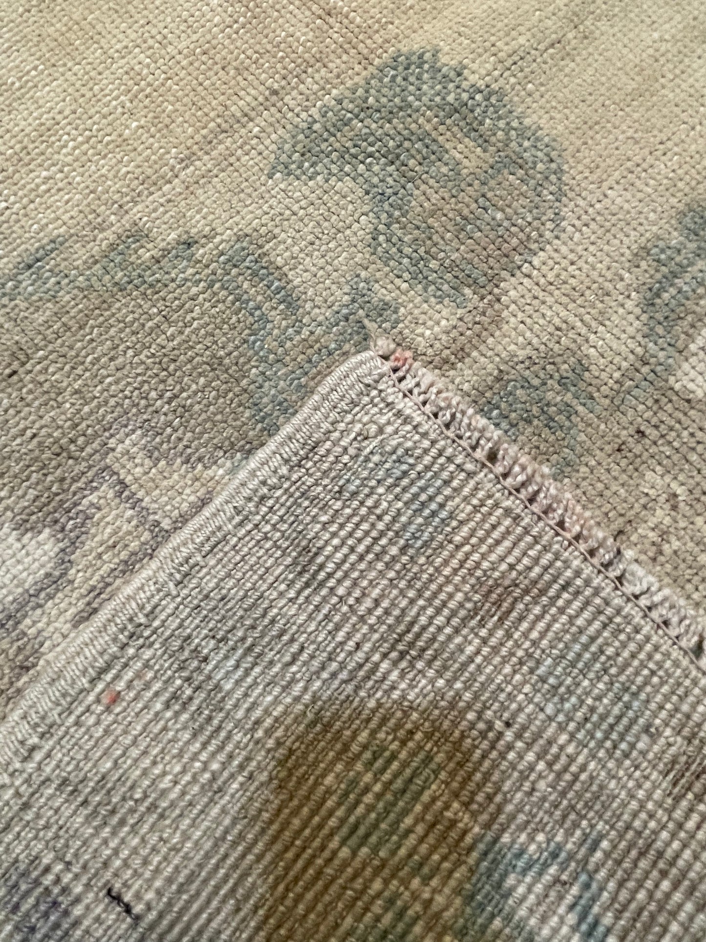 Hand-Knotted Wool Area Rug Turkish Oushak 6'5" x 9'6"