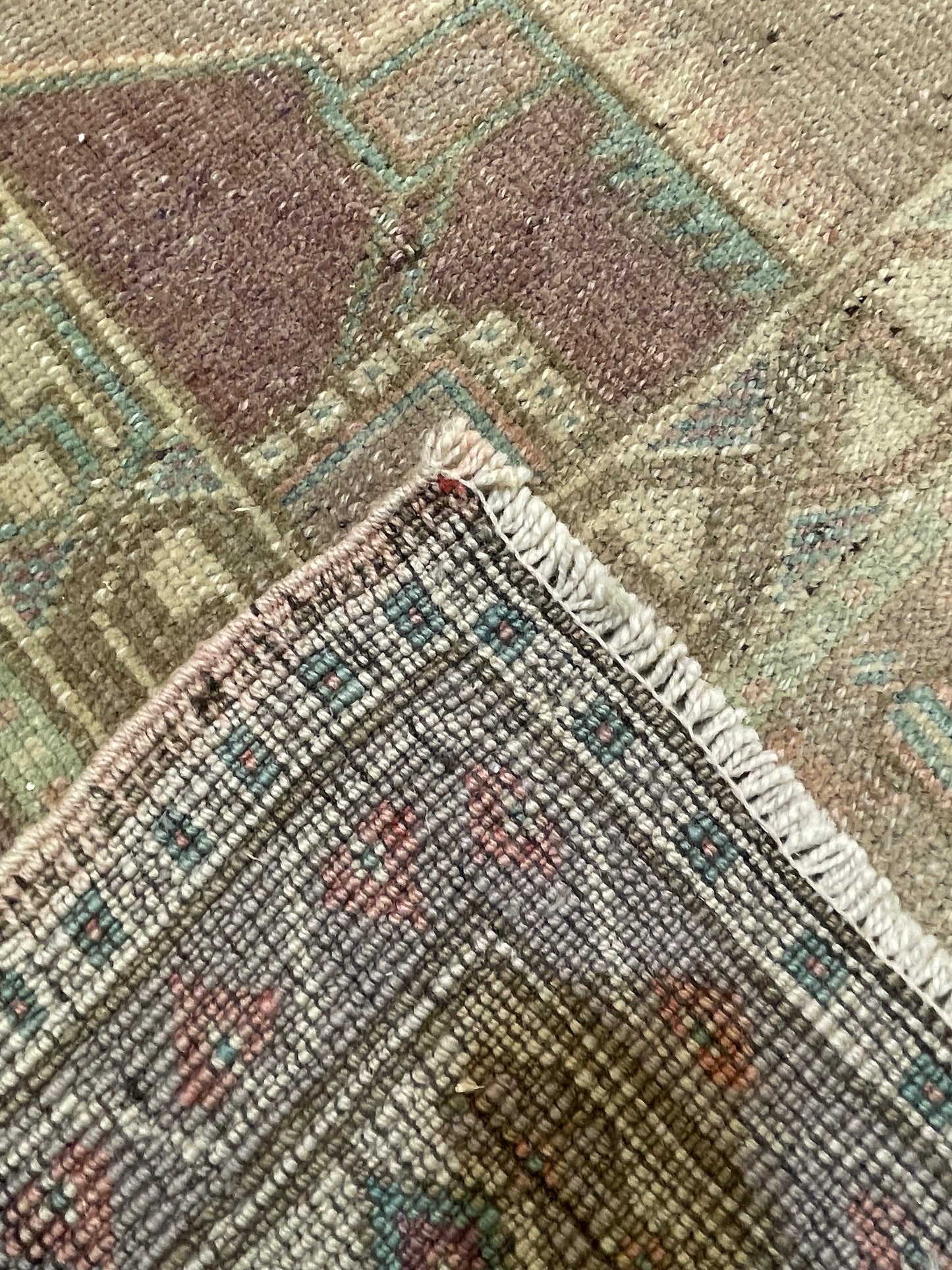 Hand-Knotted Wool Area Rug Turkish Oushak 6' x 9'10"