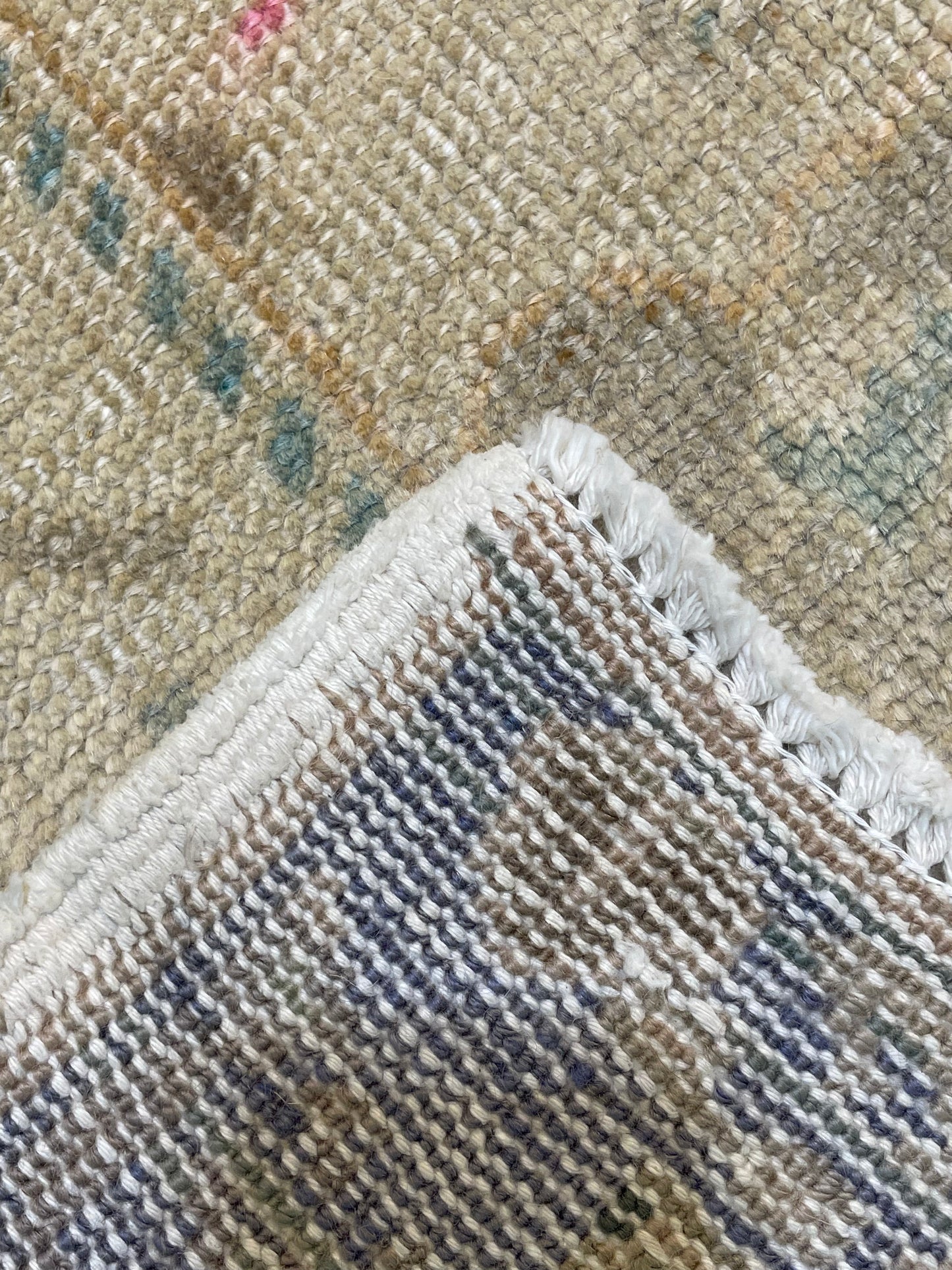 Hand-Knotted Wool Area Rug Turkish Oushak 6'7" x 9'6"