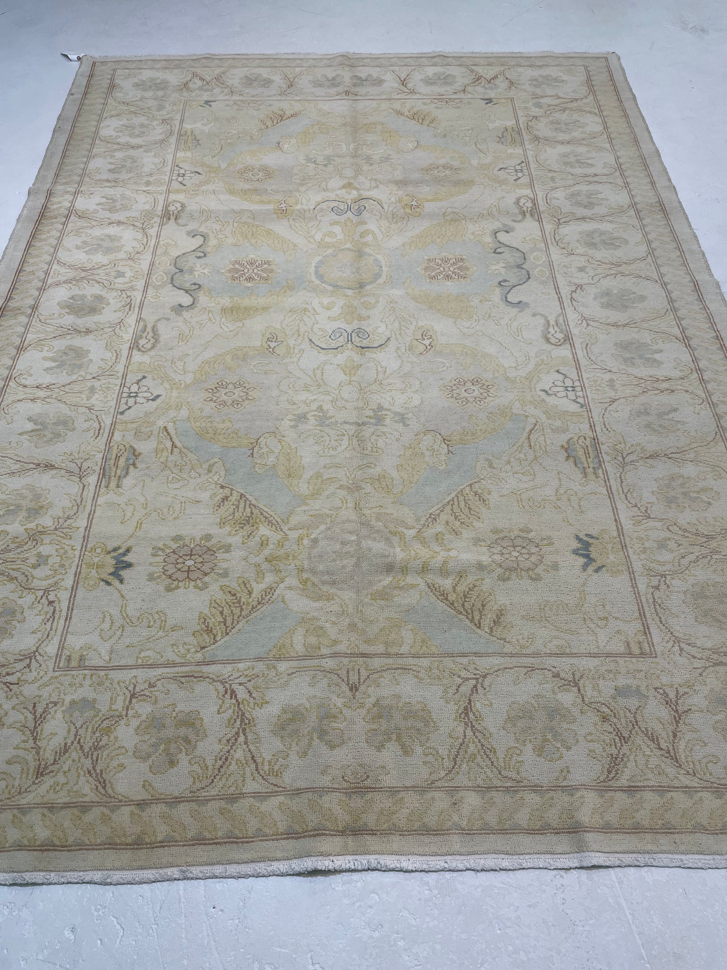 Hand-Knotted Wool Area Rug Turkish Oushak 6'3" x 8'7"