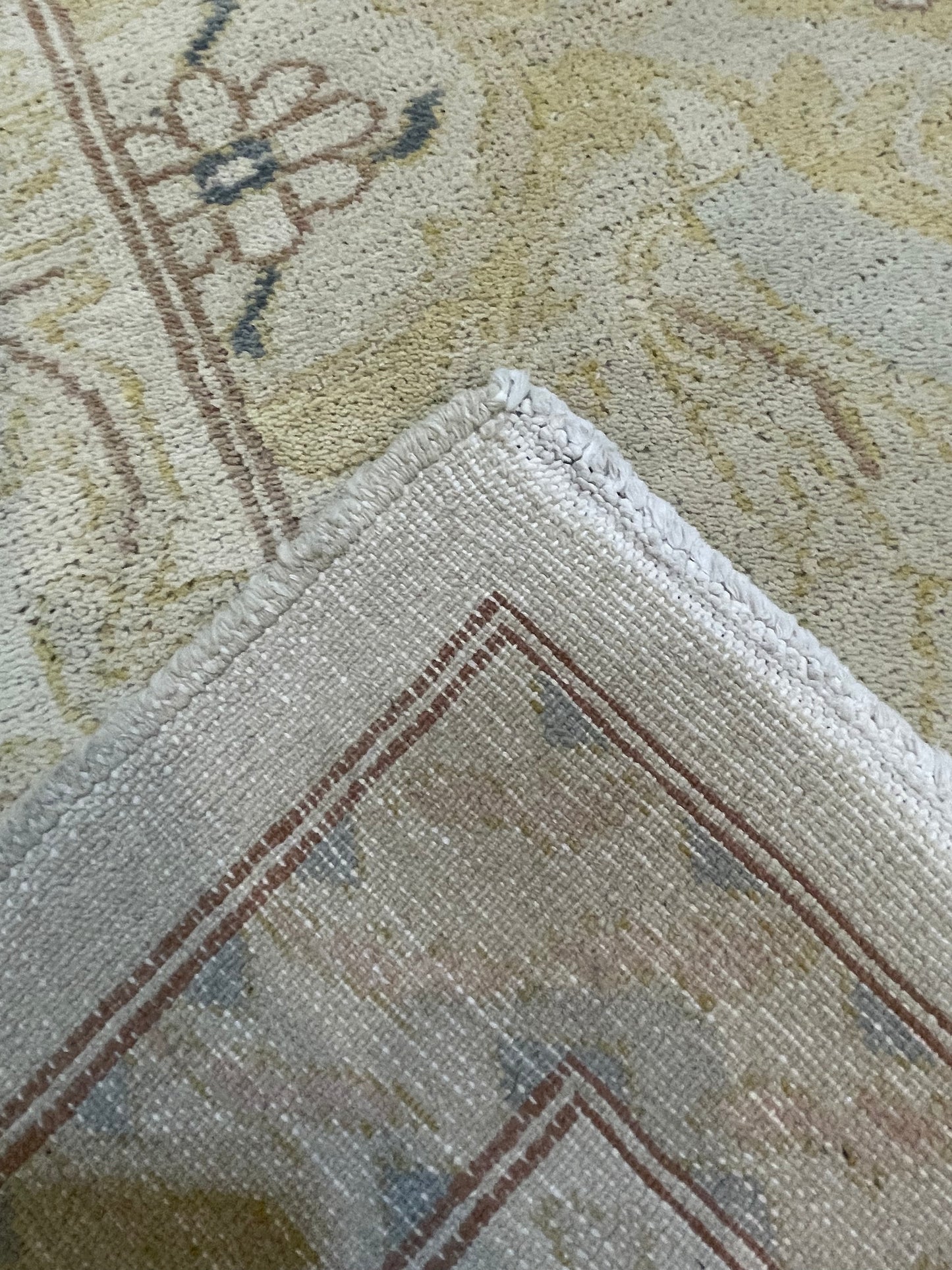 Hand-Knotted Wool Area Rug Turkish Oushak 6'3" x 8'7"