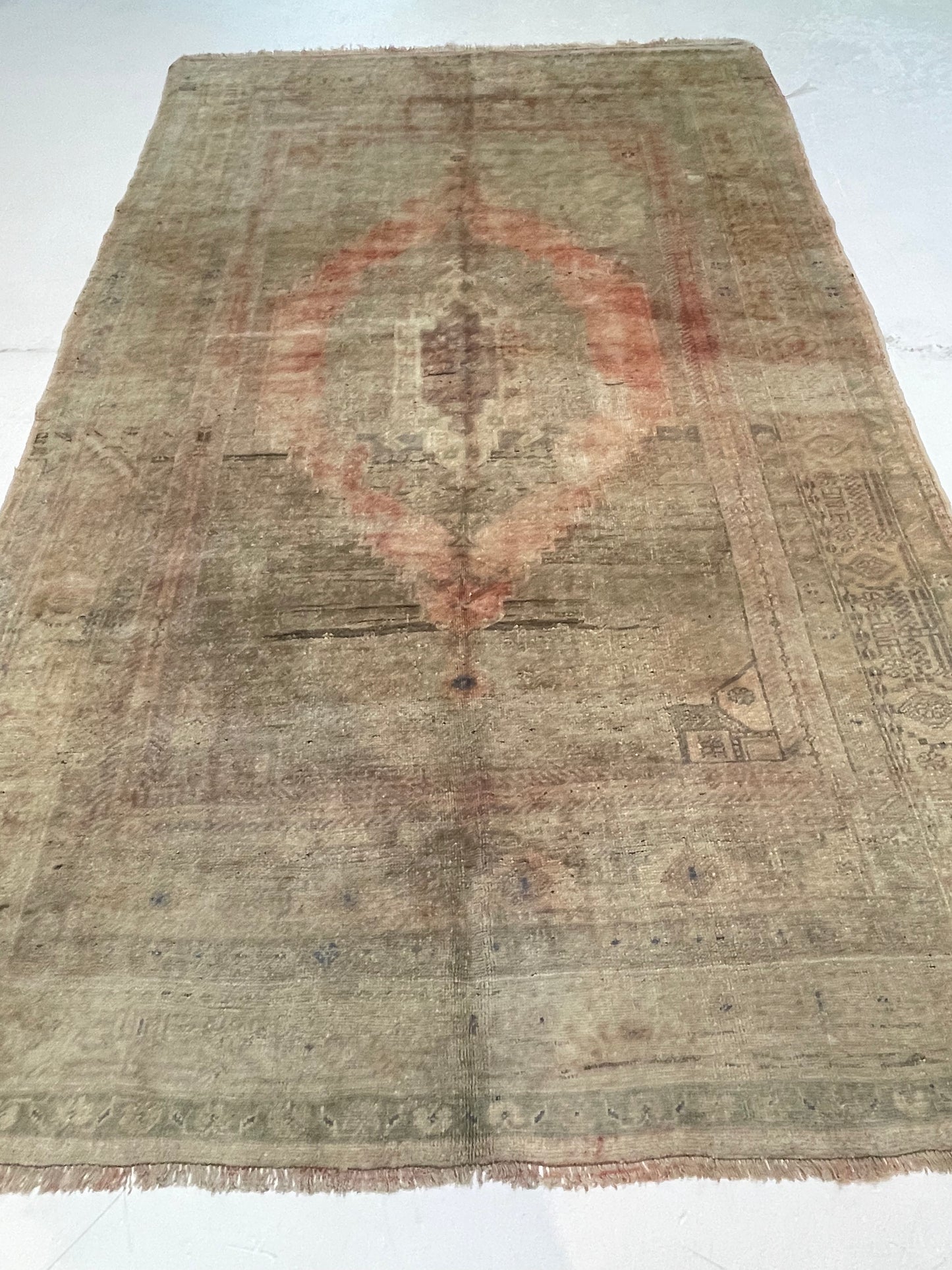 Hand-Knotted Wool Area Rug Turkish Oushak 6'1" x 9'10"
