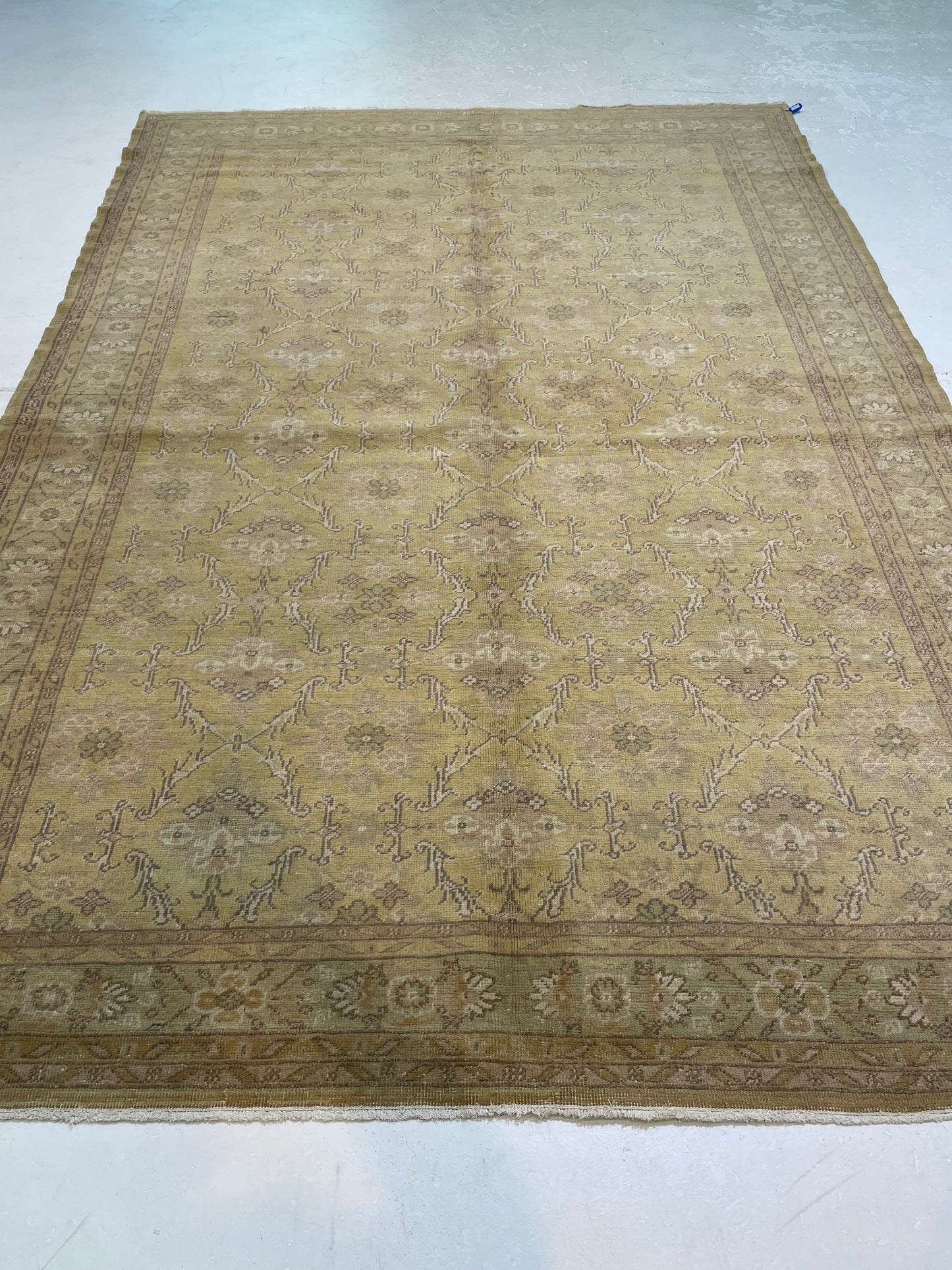 Hand-Knotted Wool Area Rug Turkish Oushak 6'4" x 9'5"