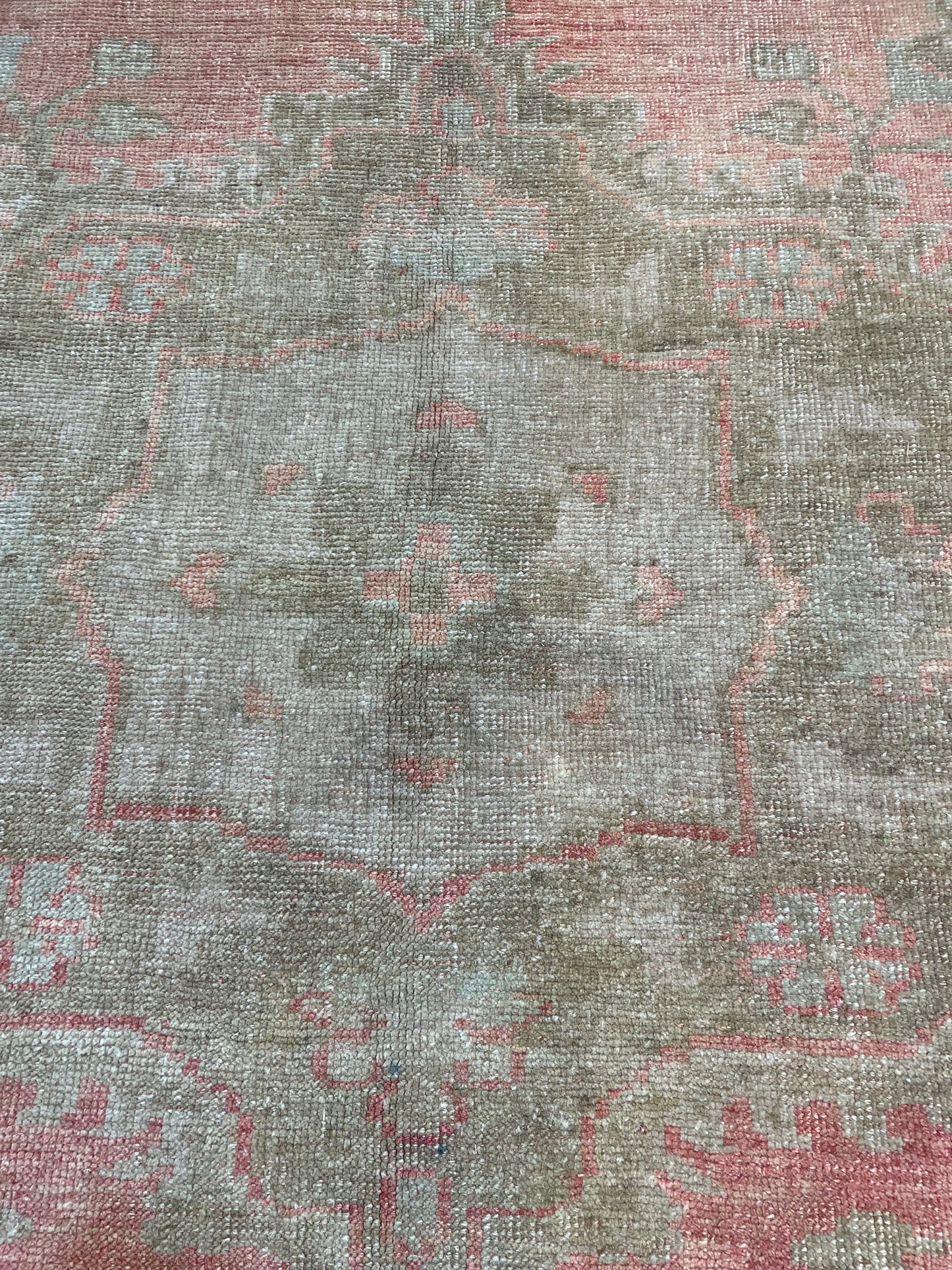 Hand-Knotted Wool Area Rug Turkish Oushak 6'8" x 9'5"