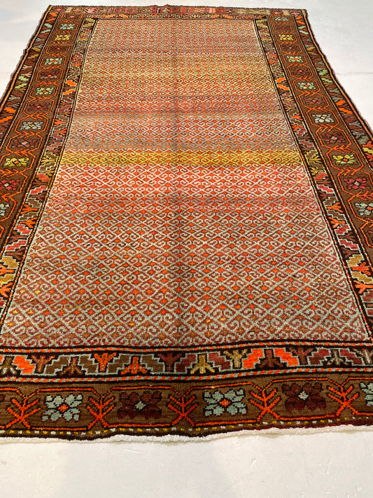 Hand-Knotted Wool Area Rug Turkish Oushak 6'4" x 9'9"