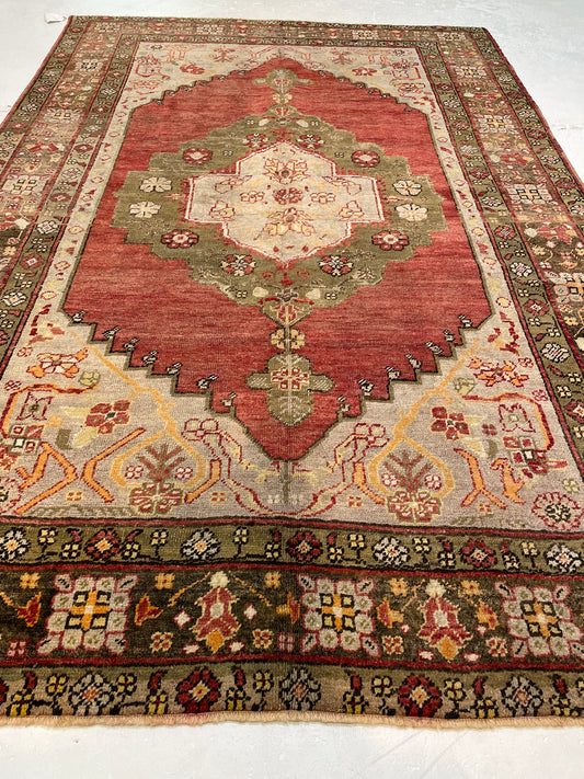 Hand-Knotted Wool Area Rug Turkish Oushak 5'10" x 8'9"