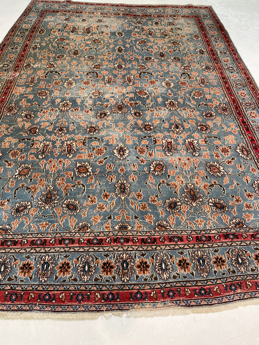 Hand-Knotted Wool Area Rug Turkish Oushak 6'8" x 9'11"