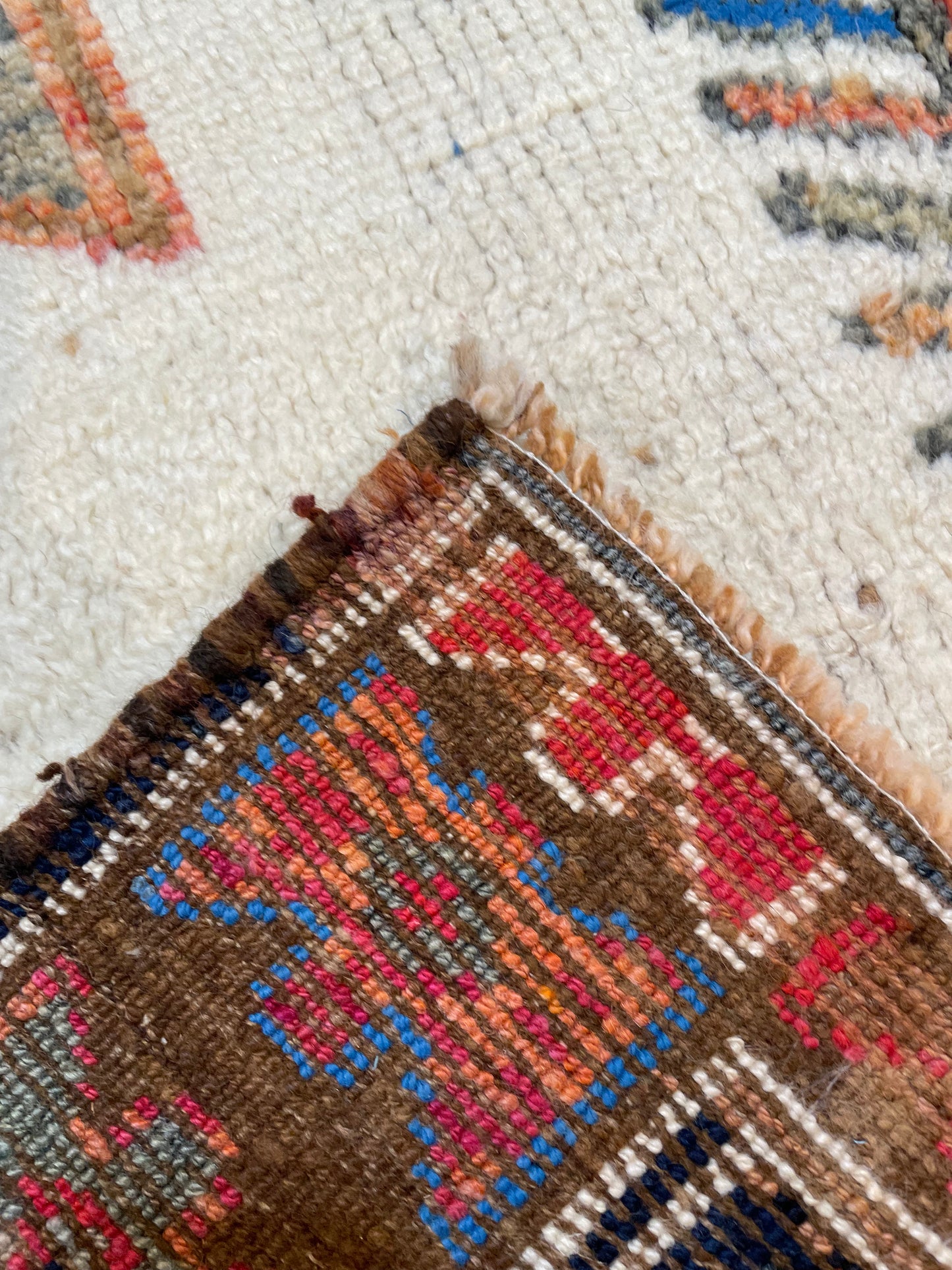 Hand-Knotted Wool Runner Turkish Oushak 3'10" x 11'4"