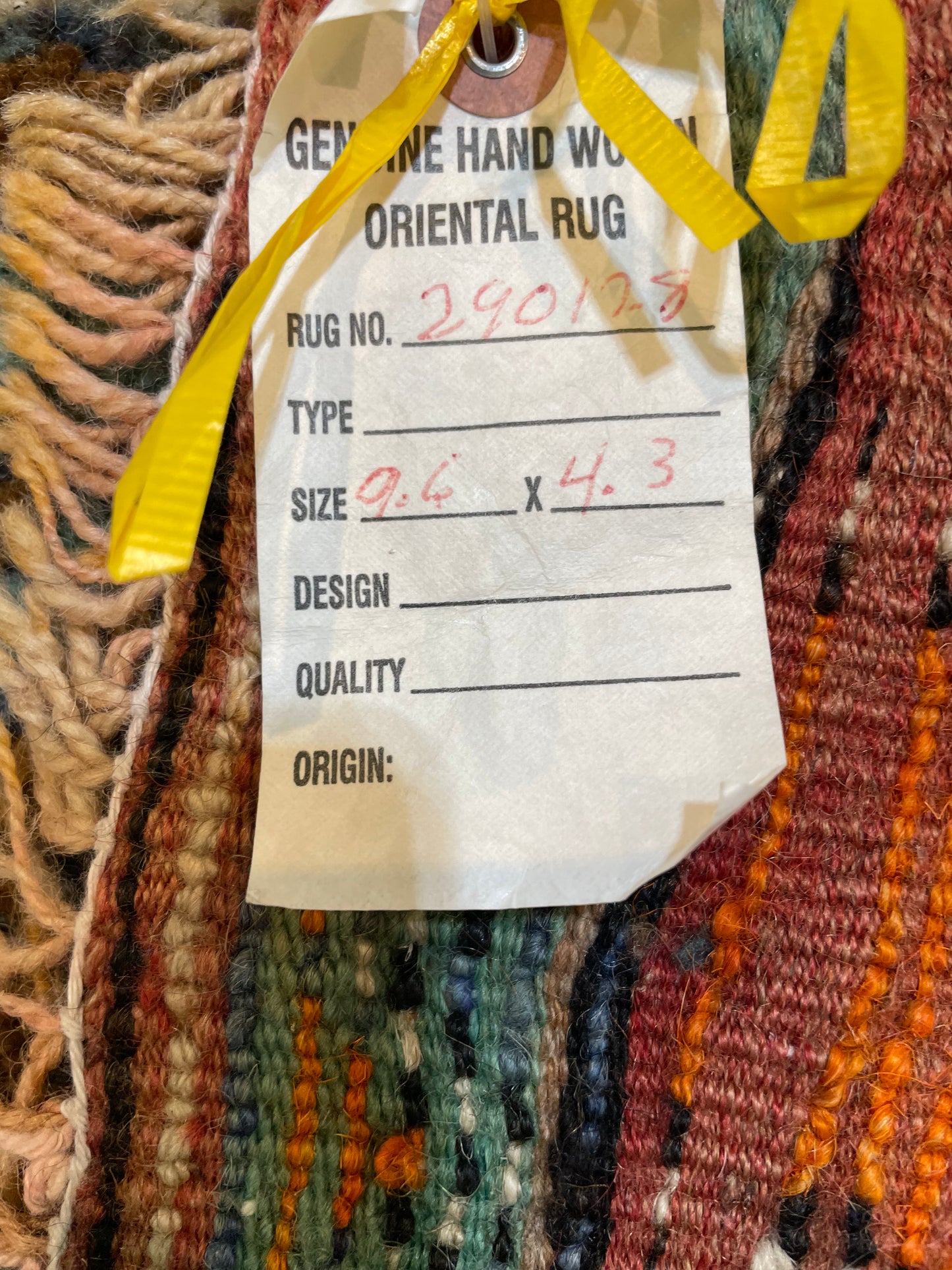 Hand-Knotted Wool Runner Turkish Oushak 4'3" x 9'6"