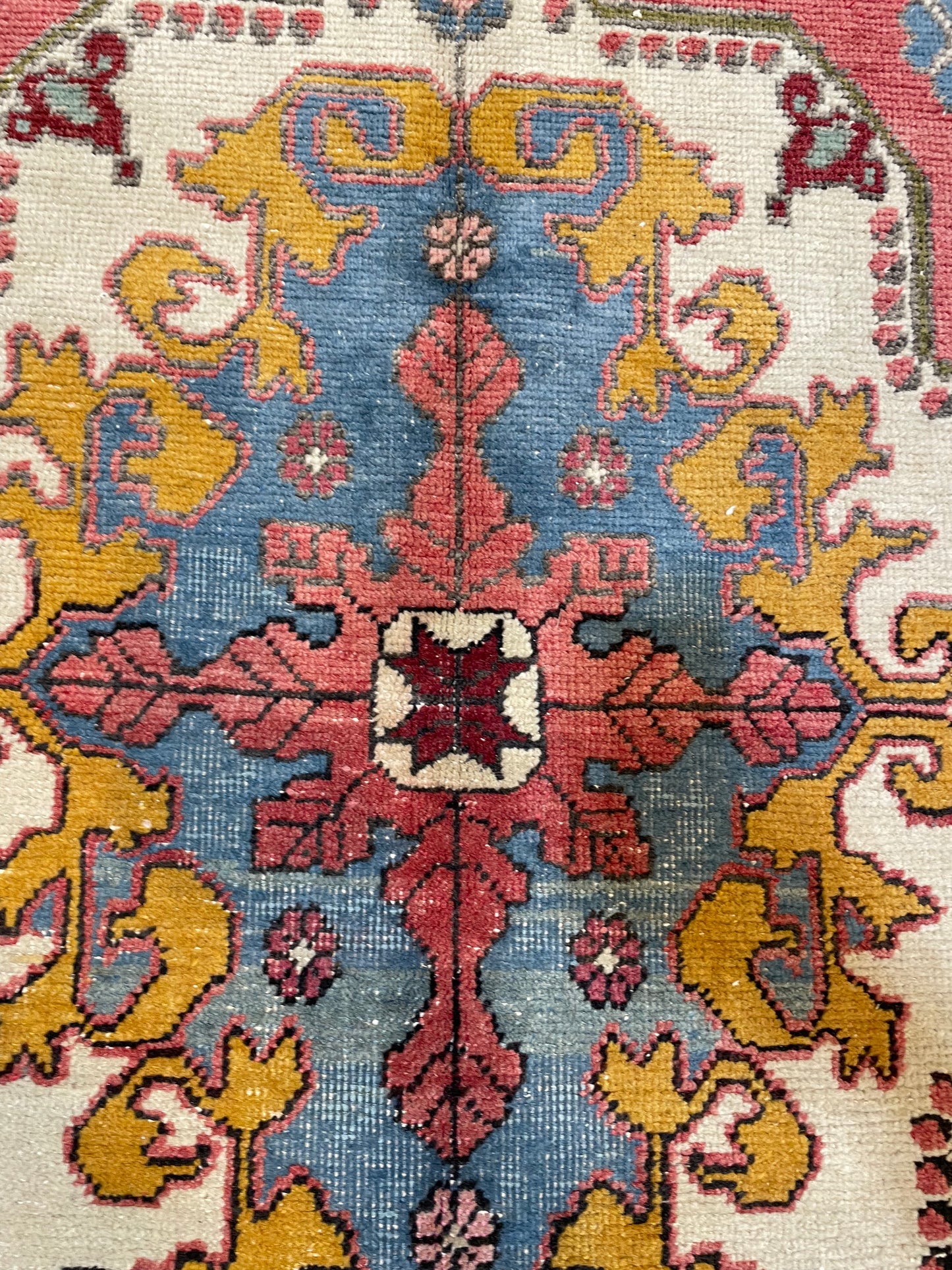 Hand-Knotted Wool Runner Turkish Oushak 4'4" x 8'4"