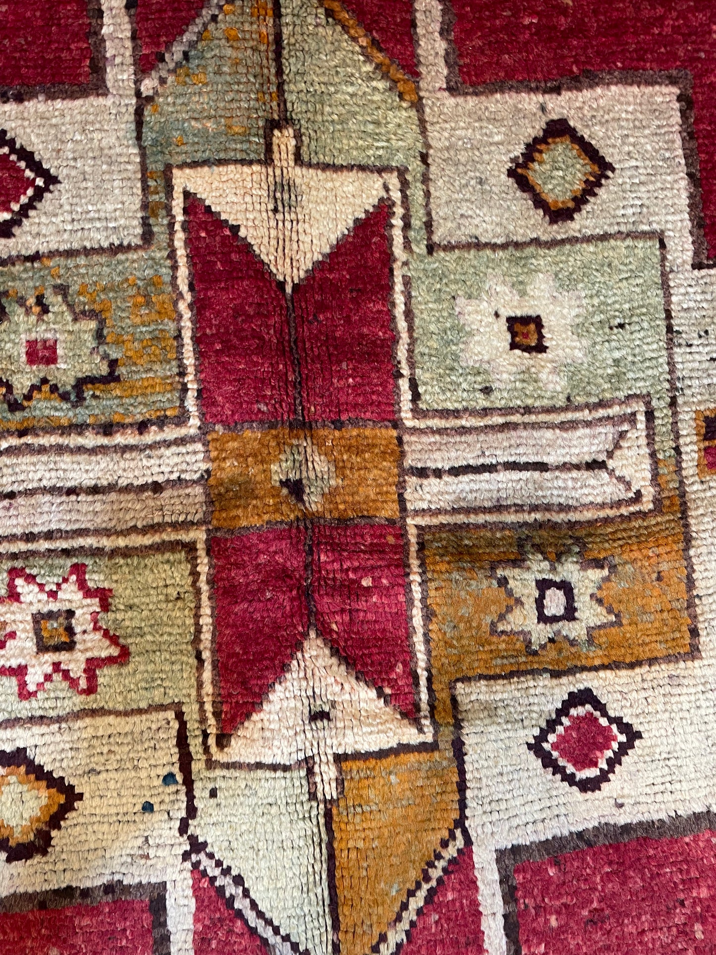 Hand-Knotted Wool Runner Turkish Oushak 6'2" x 10'2"
