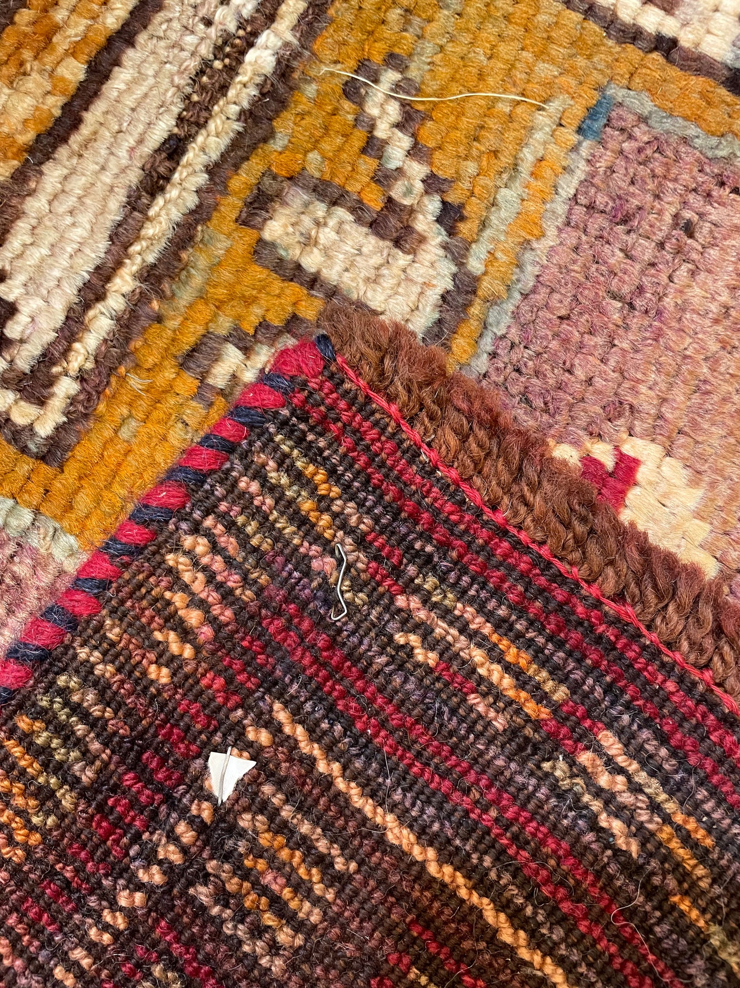 Hand-Knotted Wool Runner Turkish Oushak 6'2" x 10'2"