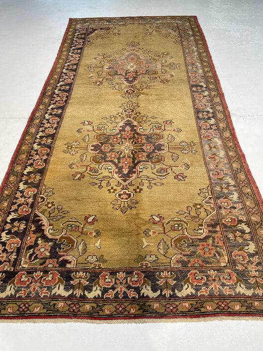 Hand-Knotted Wool Runner Turkish Oushak 5' x 10'10"