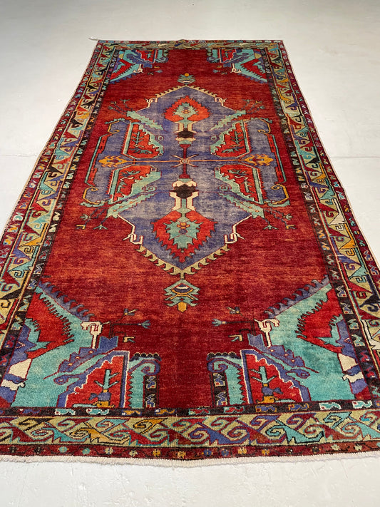 Hand-Knotted Wool Runner Turkish Oushak 5'6" x 10'11"