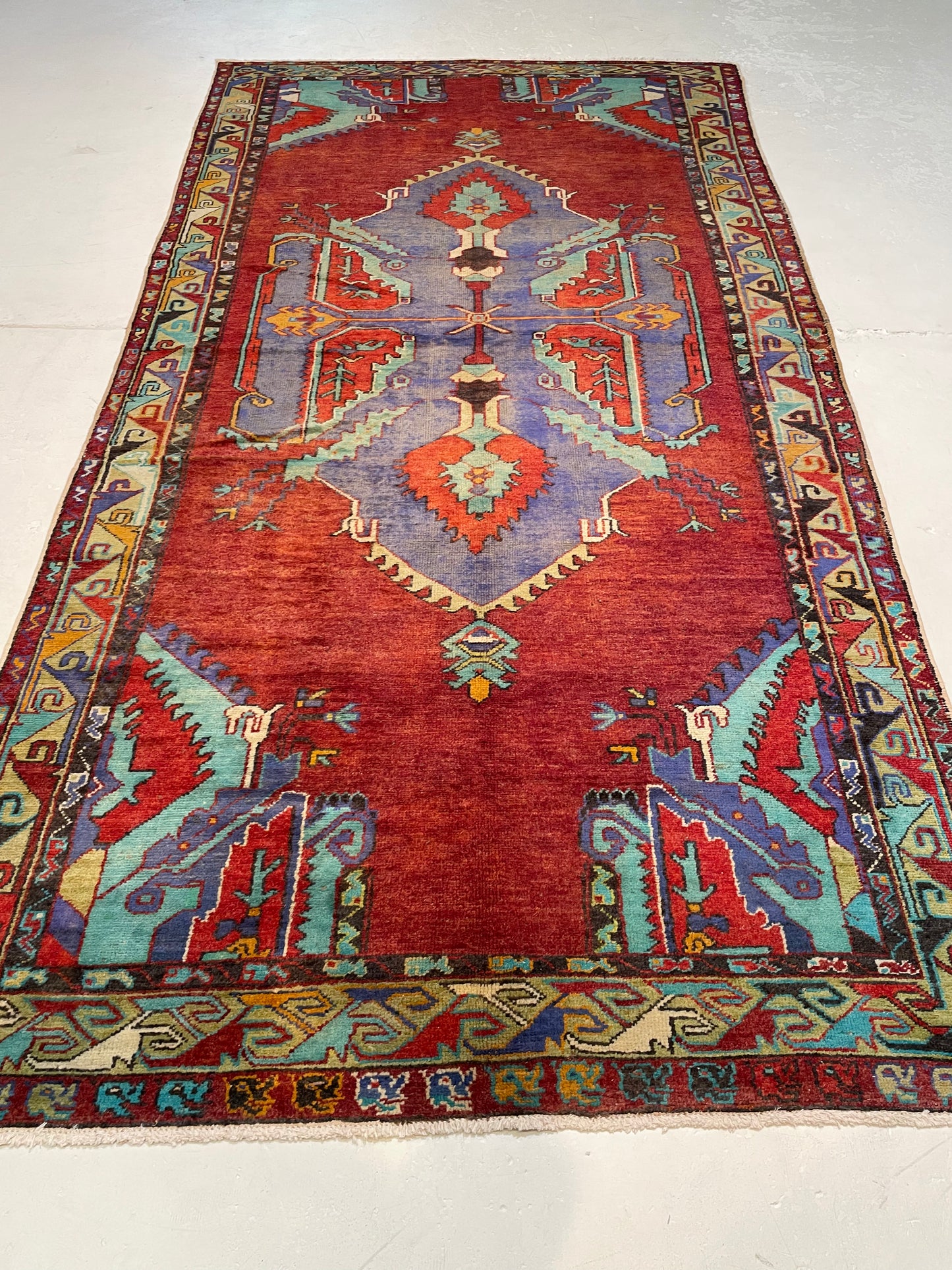 Hand-Knotted Wool Runner Turkish Oushak 5'6" x 10'11"