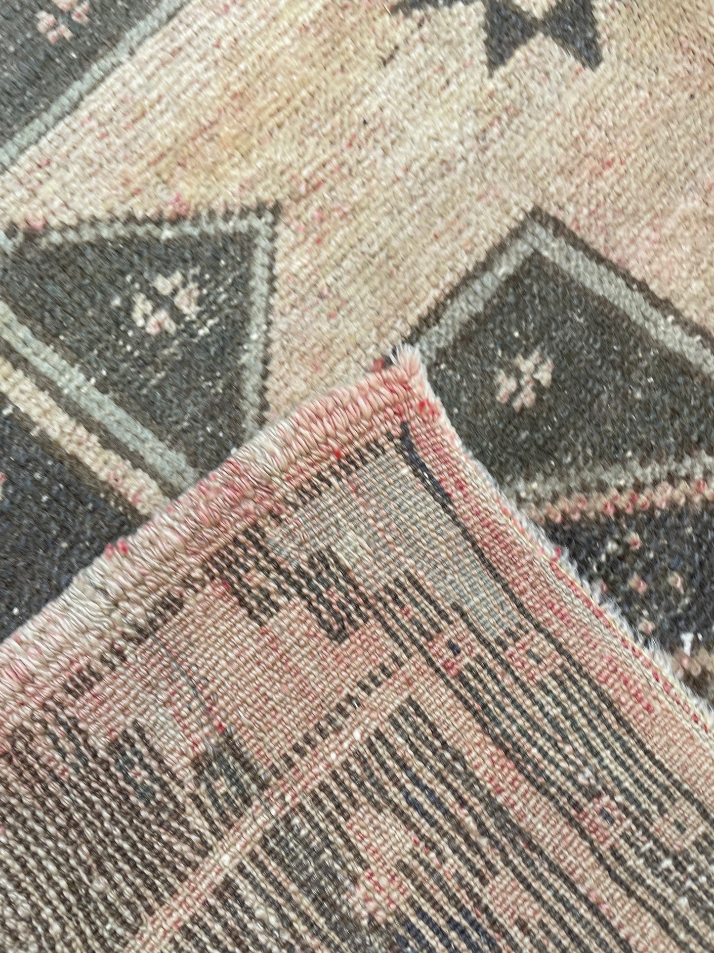 Hand-Knotted Wool Runner Turkish Oushak 5'3" x 12'