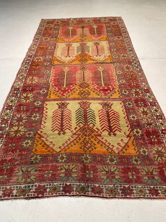Hand-Knotted Wool Runner Turkish Oushak 5'7" x 11'6"