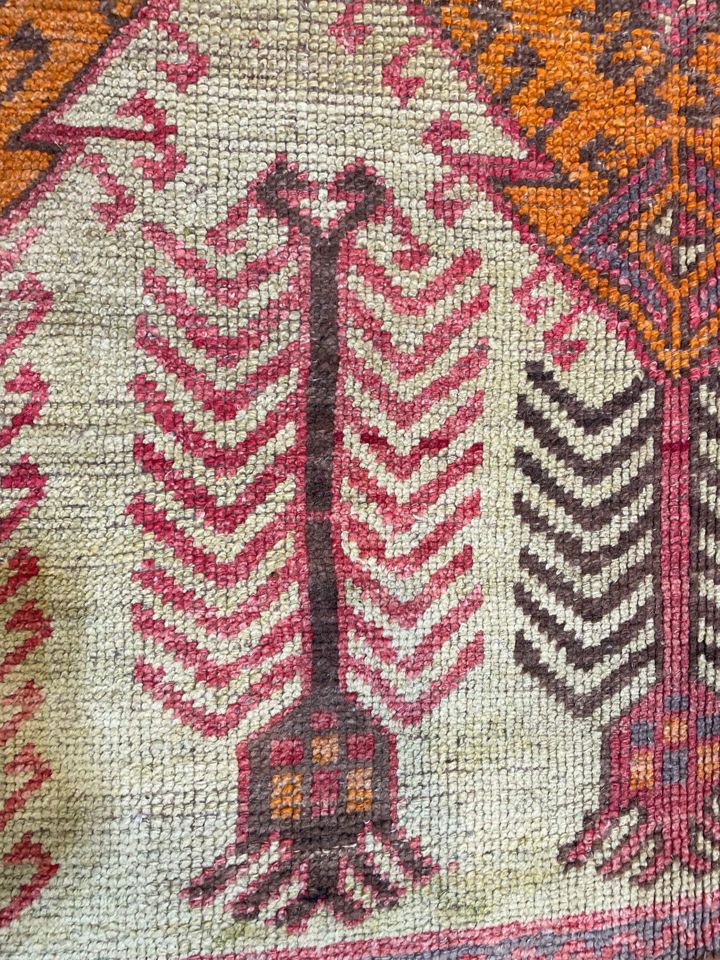 Hand-Knotted Wool Runner Turkish Oushak 5'7" x 11'6"