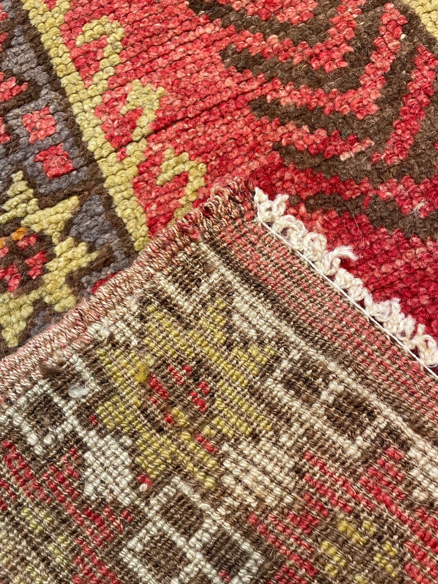 Hand-Knotted Wool Runner Turkish Oushak 5'7" x 11'6"