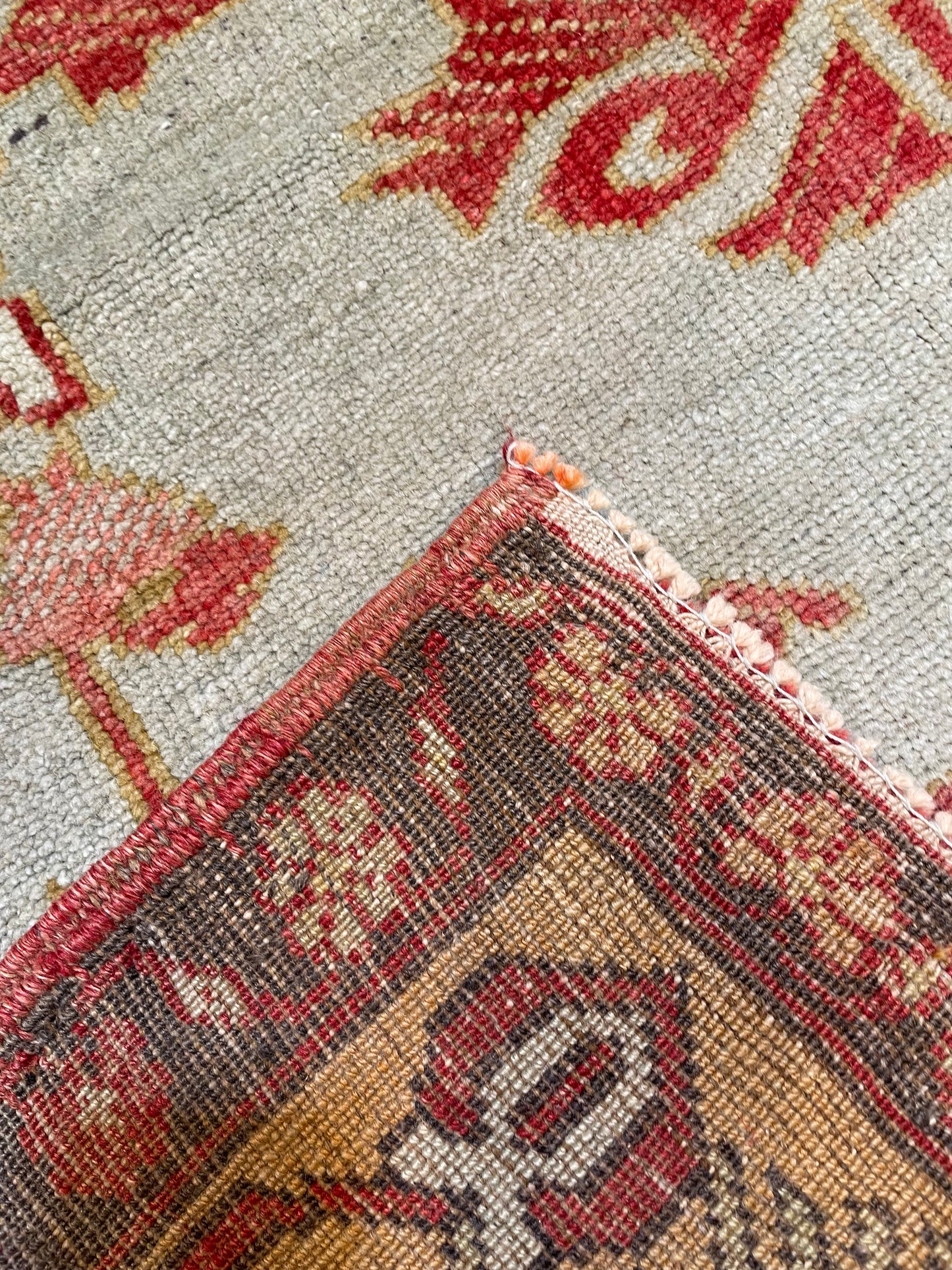 Hand-Knotted Wool Area Rug Turkish Oushak 4'10" x 8'10"