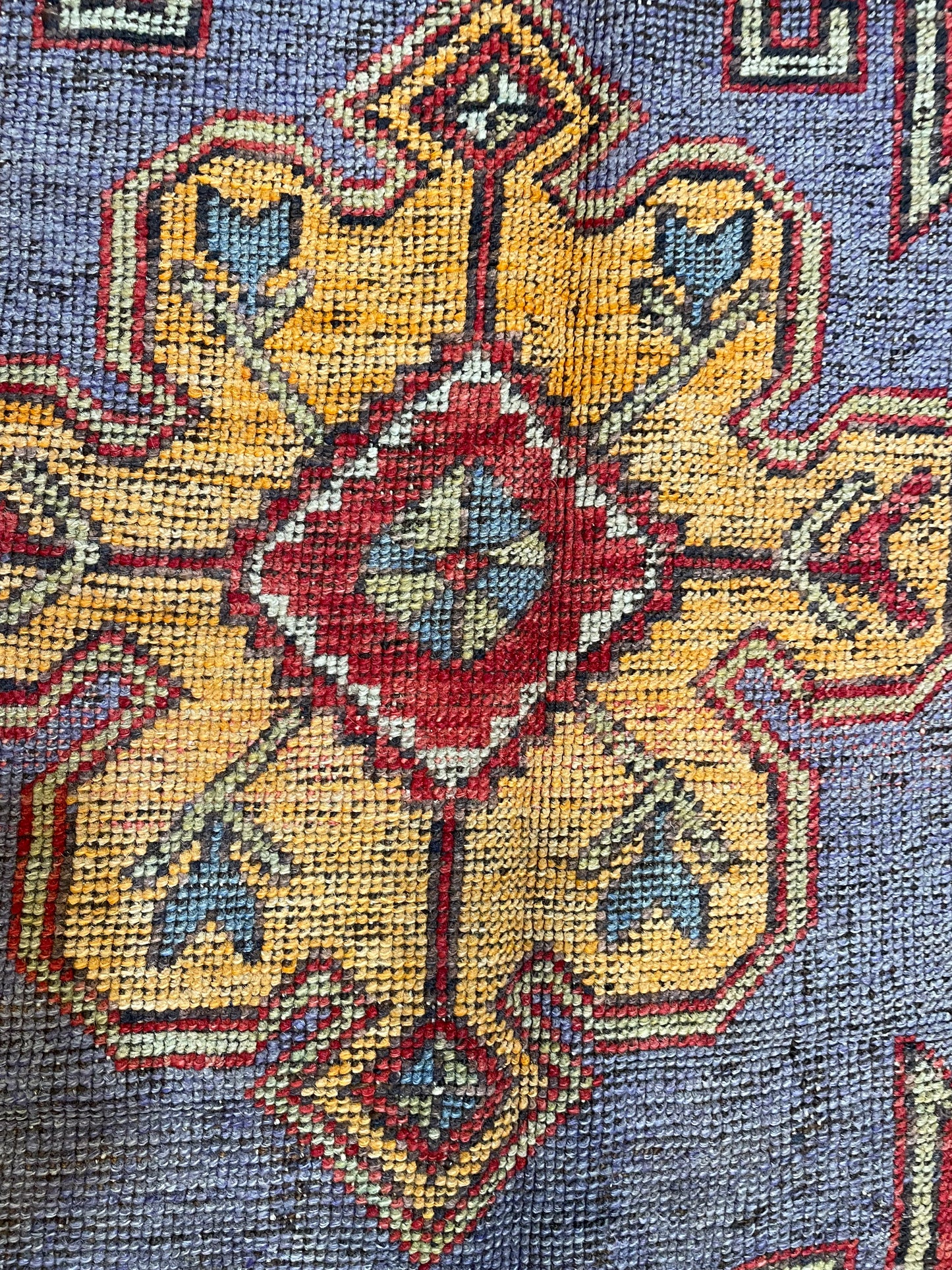 Hand-Knotted Wool Runner Turkish Oushak 5'2" x 10'7"