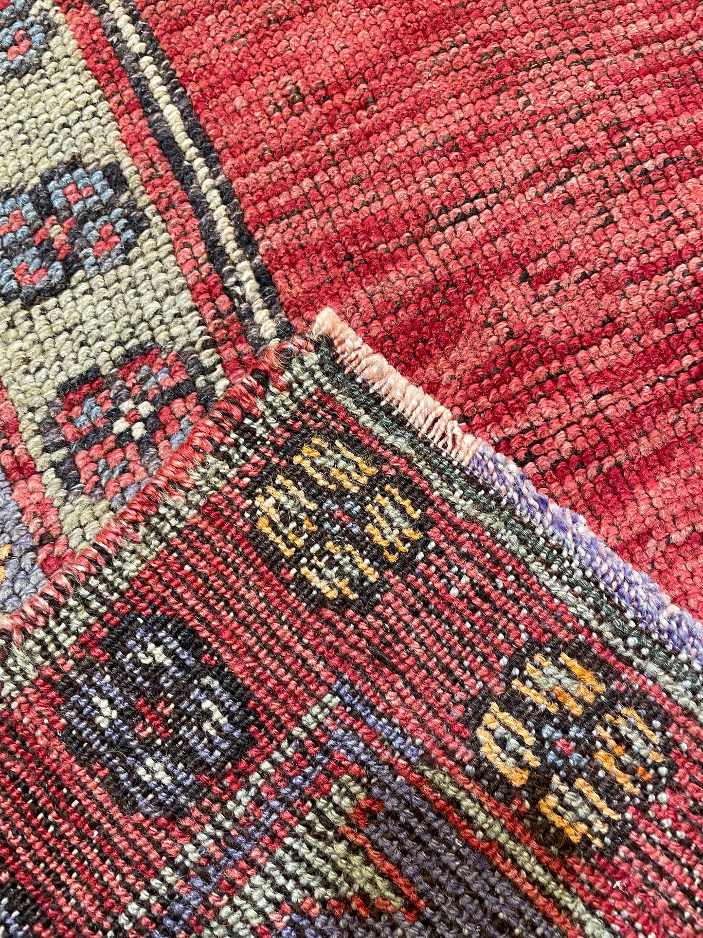 Hand-Knotted Wool Runner Turkish Oushak 5'2" x 10'7"