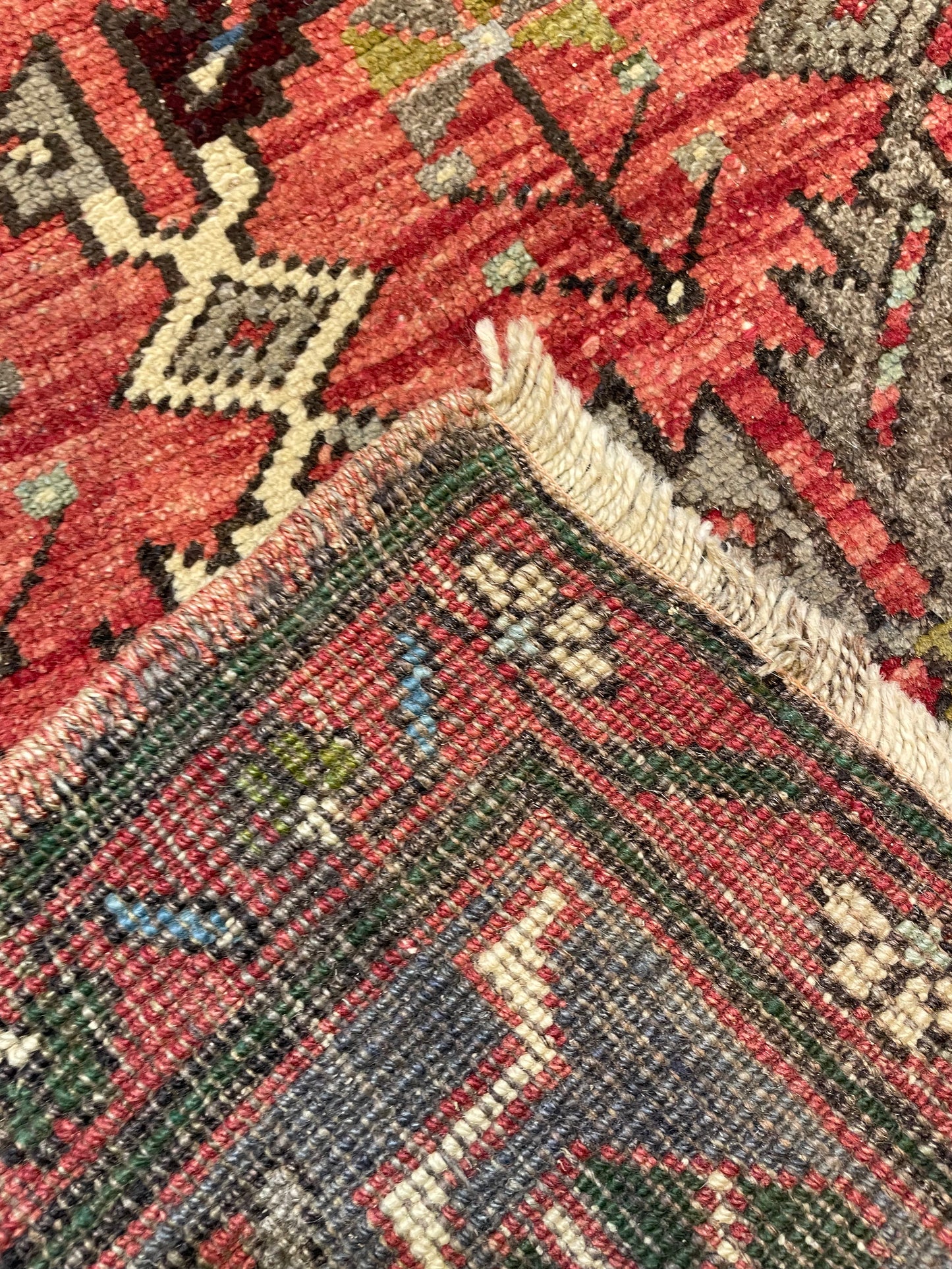 Hand-Knotted Wool Runner Turkish Oushak 4'9" x 10'11"