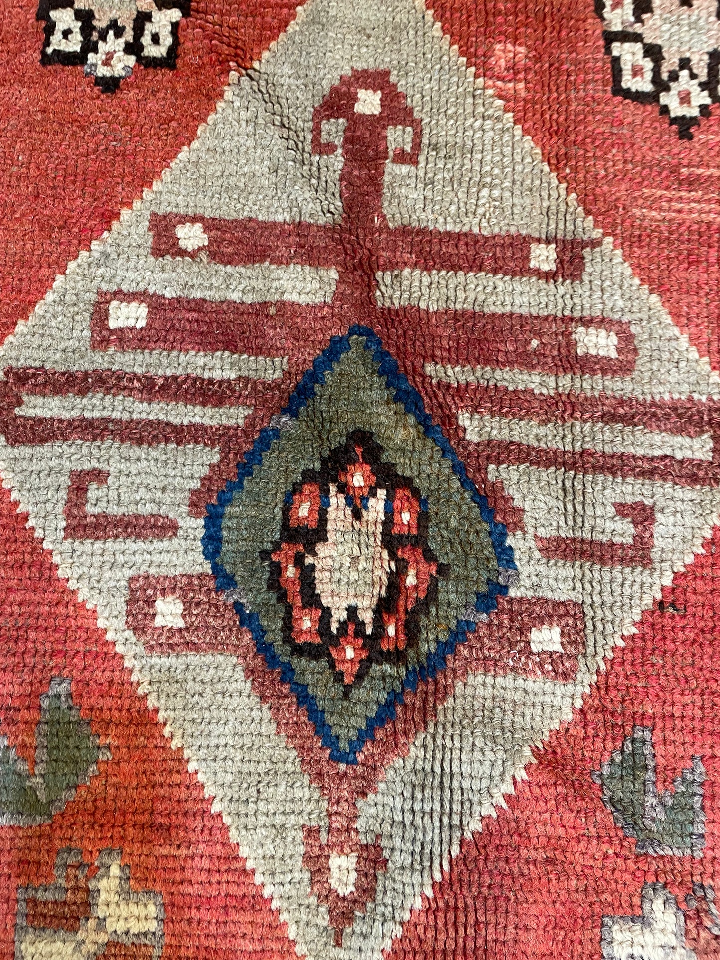 Hand-Knotted Wool Runner Antique Turkish Oushak 5'3" x 11'