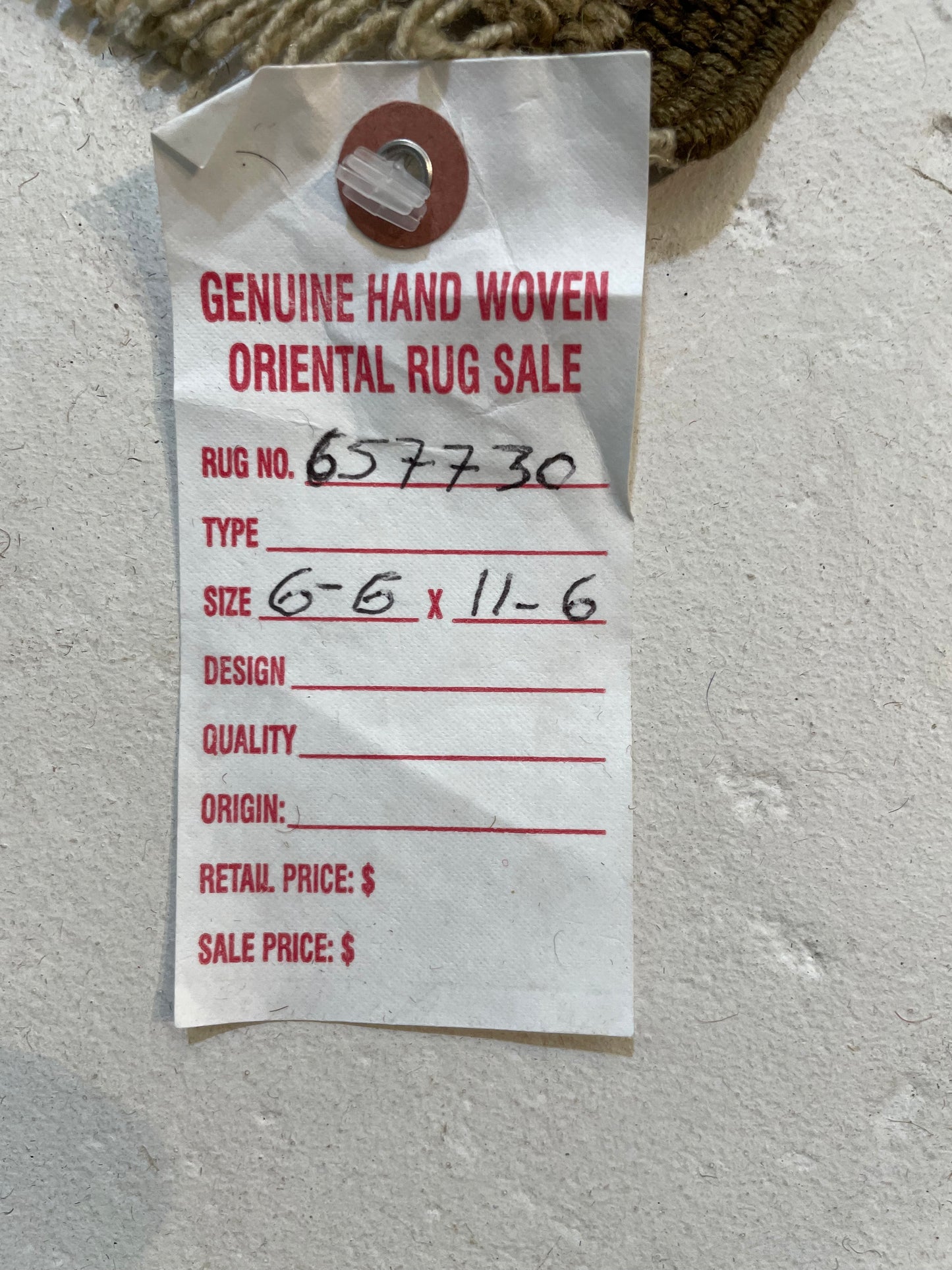 Hand-Knotted Wool Area Rug Turkish Oushak 6'6" x 11'6"