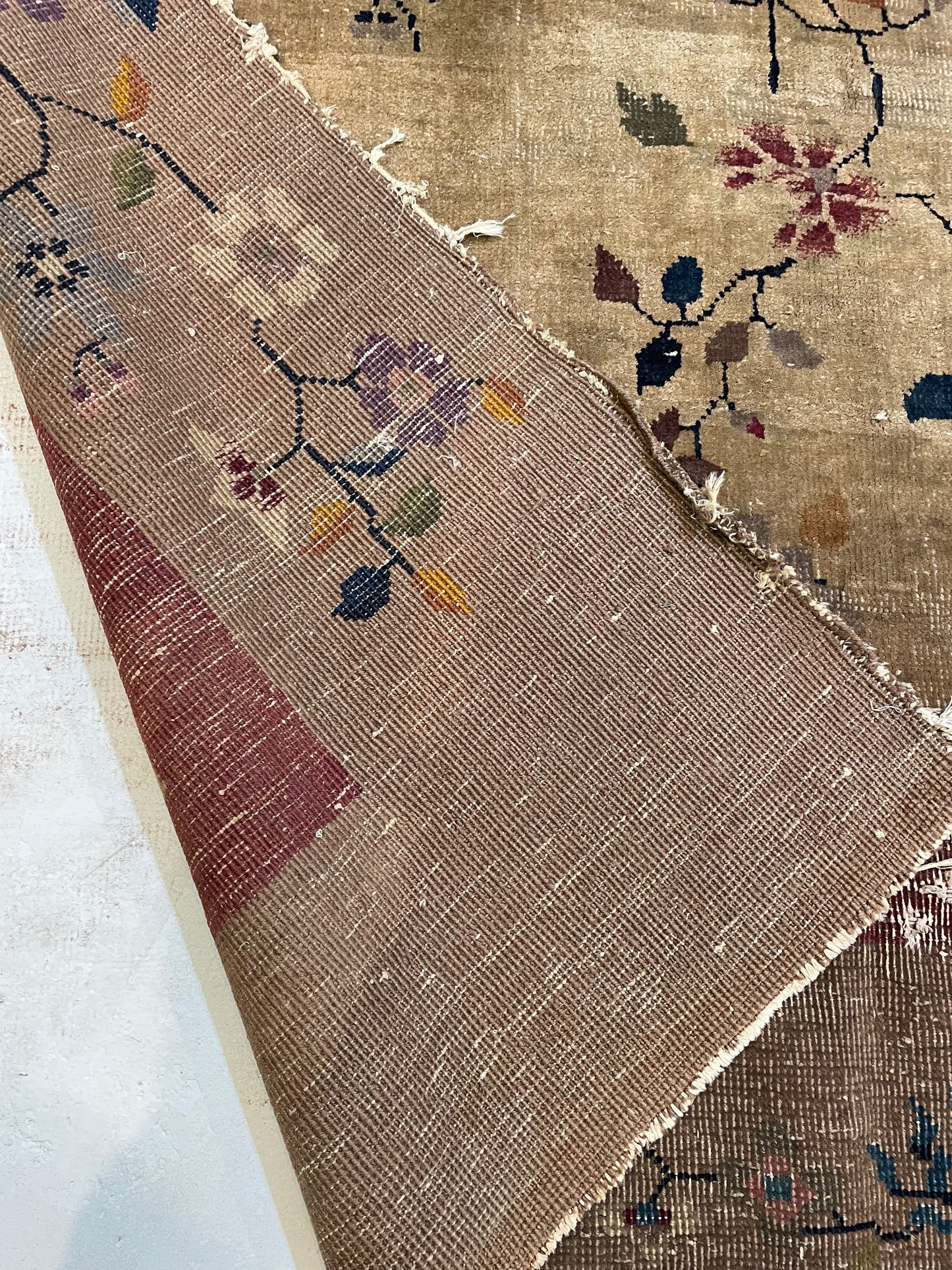 Hand-Knotted Wool Area Rug Antique Chinese 8'1" x 9'5"