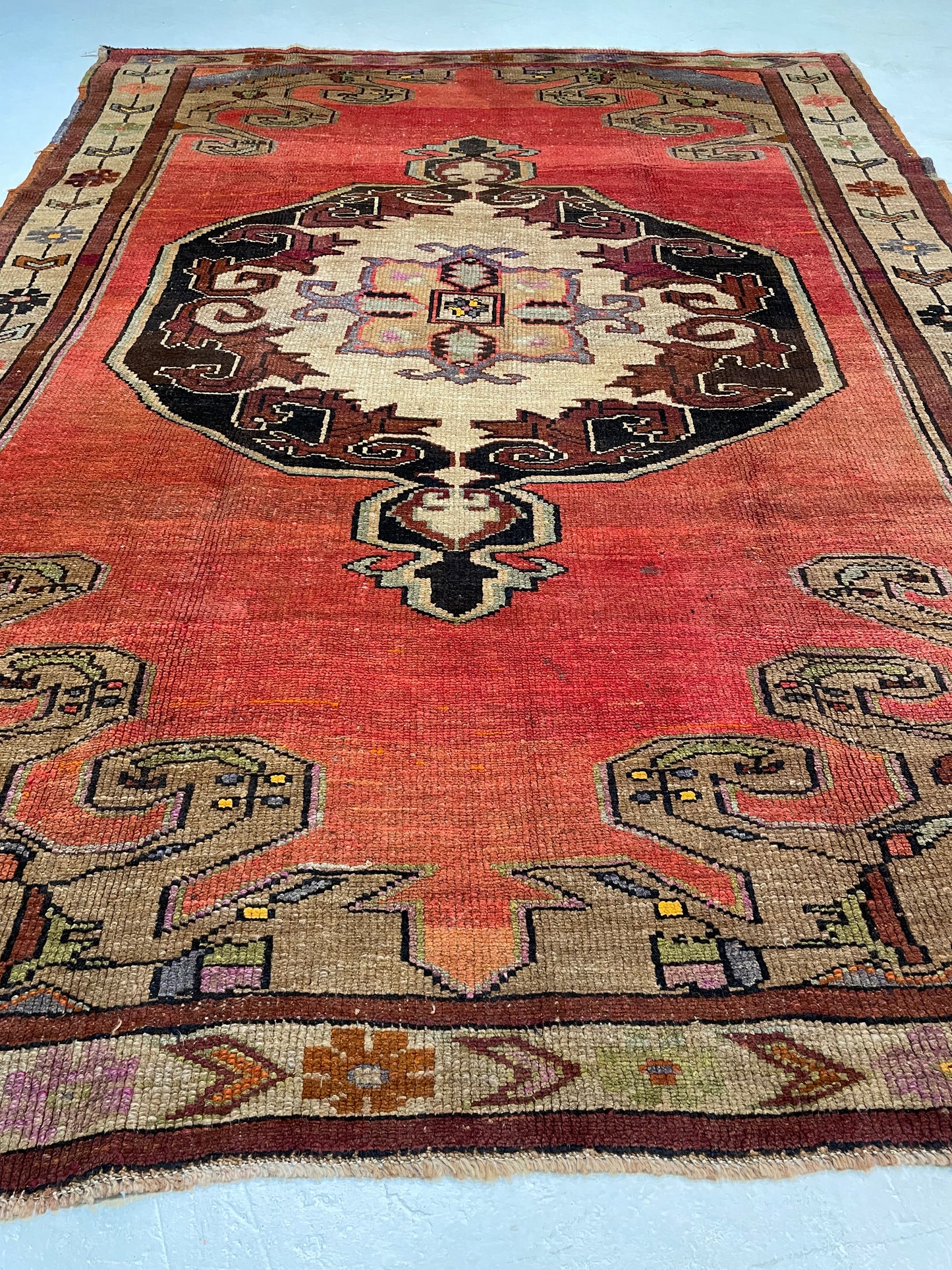 Hand-Knotted Wool Area Rug Turkish Oushak 7'2" x 9'10"