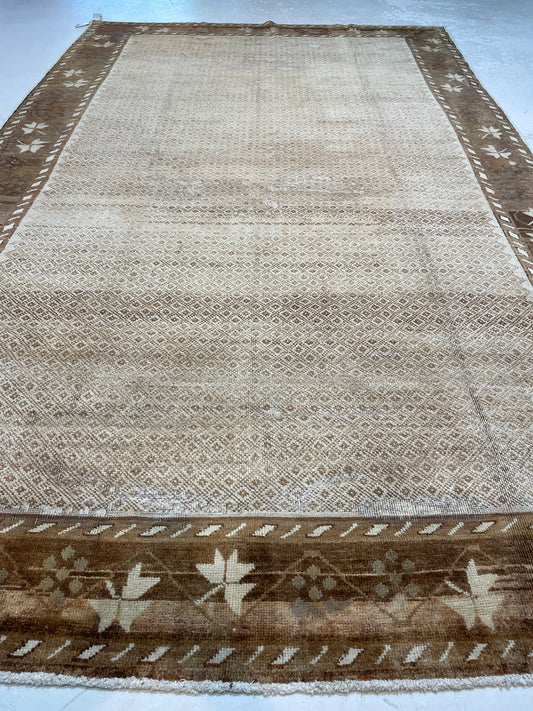 Hand-Knotted Wool Area Rug Turkish Oushak 6'8" x 9'10"