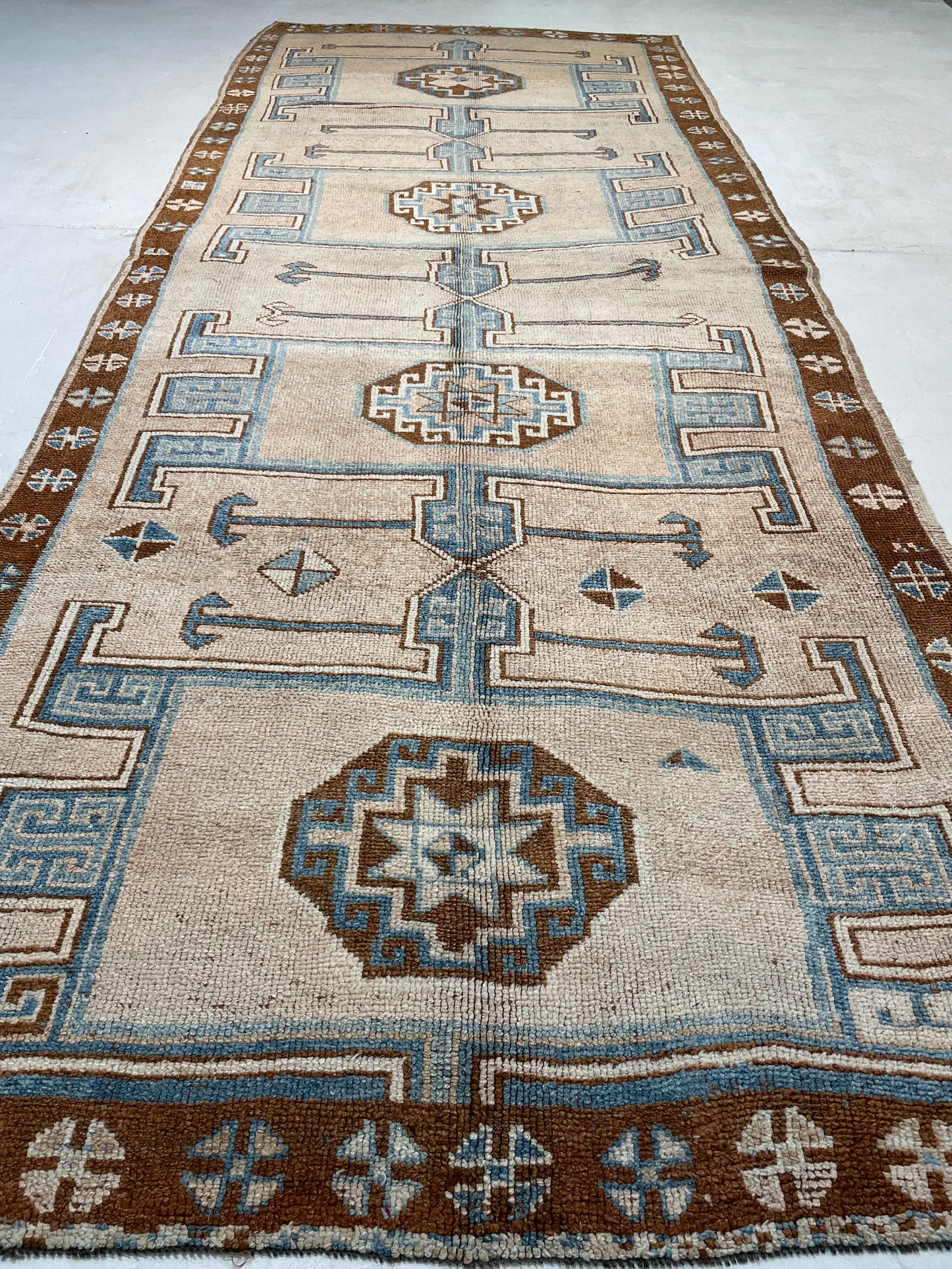 Hand-Knotted Wool Gallery Size Turkish Oushak 5'10" x 14'9"