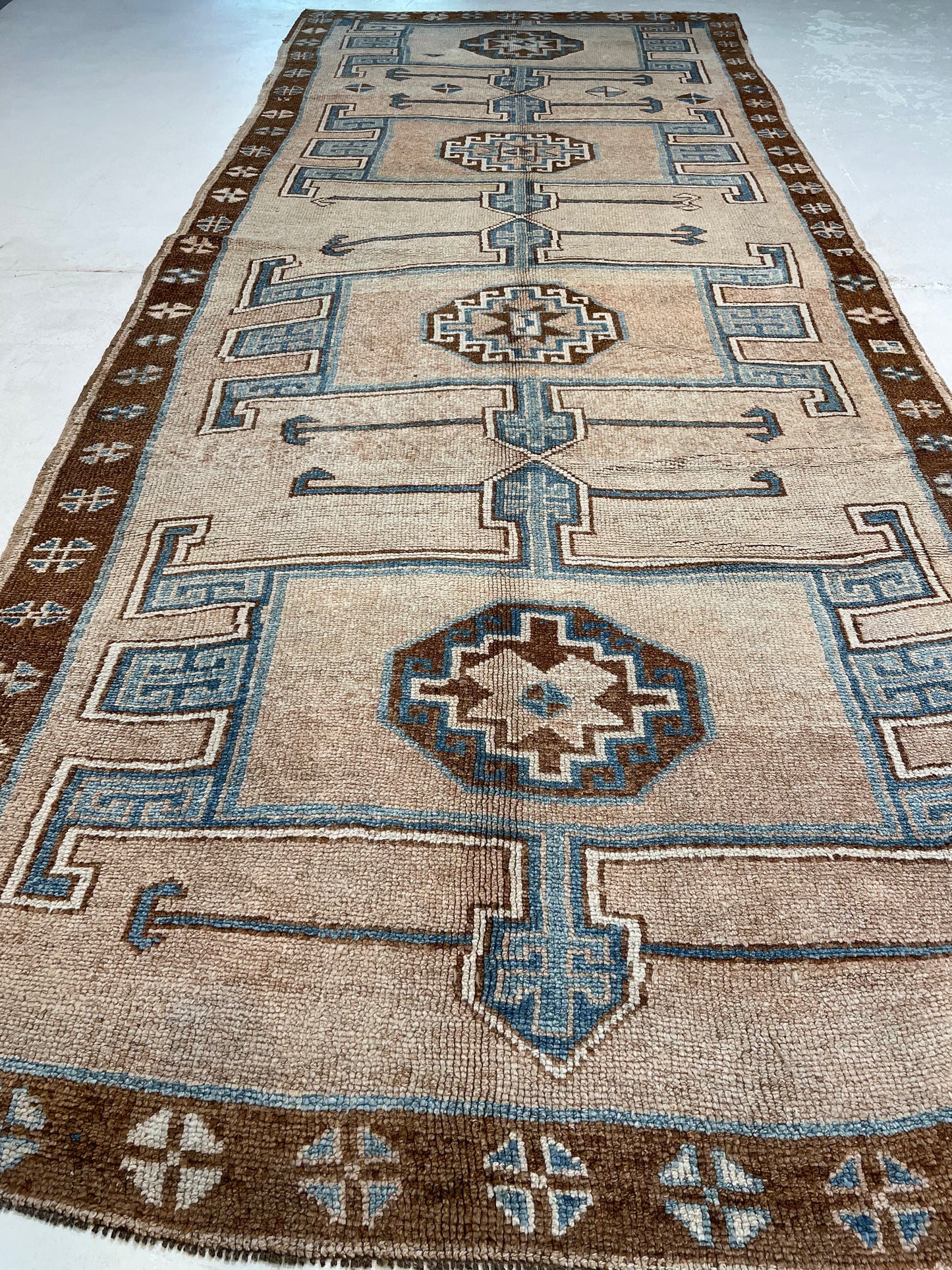 Hand-Knotted Wool Gallery Size Turkish Oushak 5'10" x 14'9"