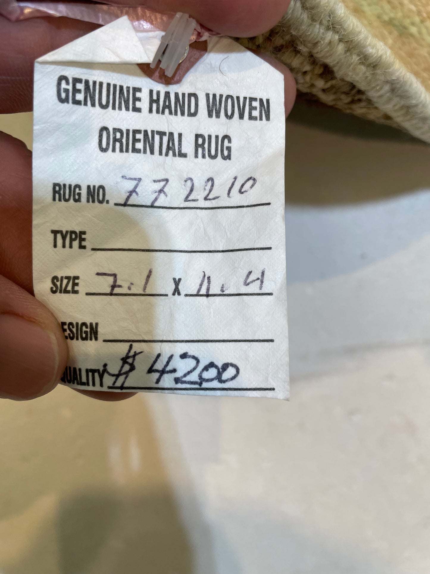 Hand-Knotted Wool Rug Turkish Oushak 7'1" x 11'4"