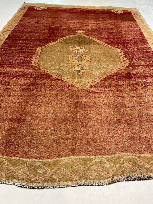 Hand-Knotted Wool Rug Turkish Oushak 7'5" x 10'2"