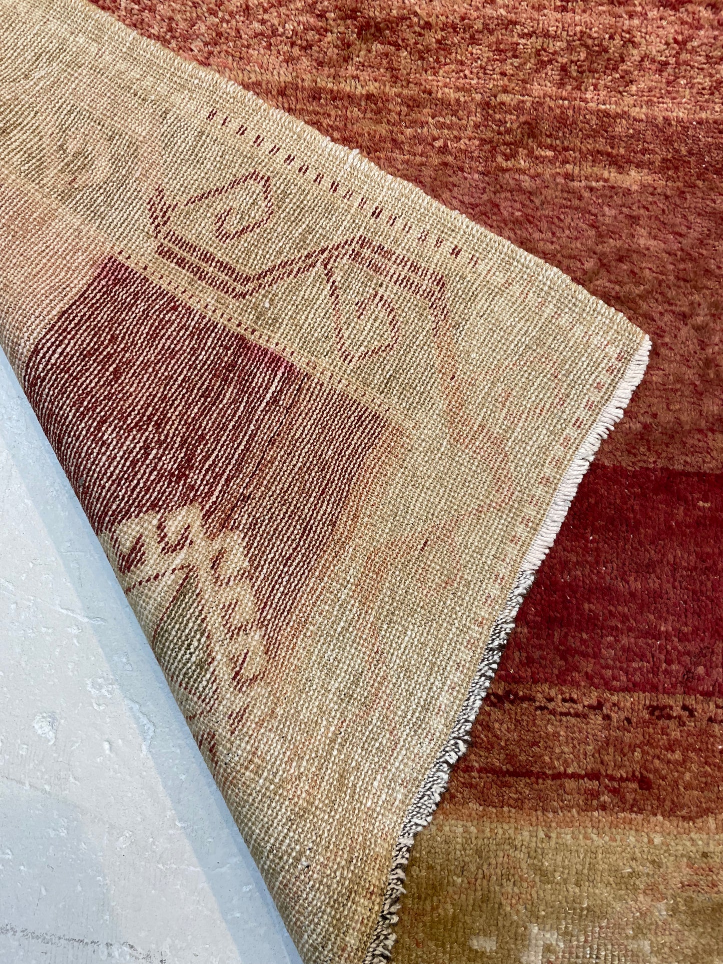 Hand-Knotted Wool Rug Turkish Oushak 7'5" x 10'2"