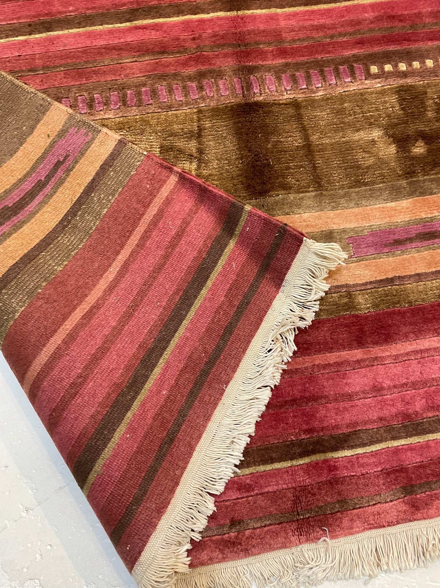 Hand-Knotted Wool Rug Turkish Oushak 9' x 11'9"