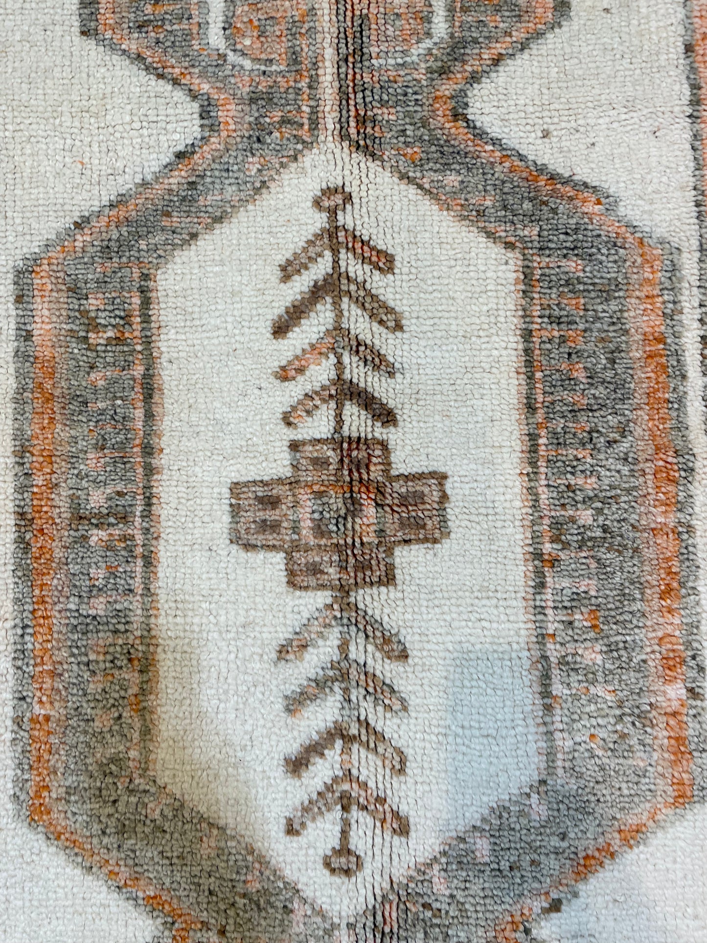 Hand-Knotted Wool Runner Turkish Oushak 3'11" x 11'11"