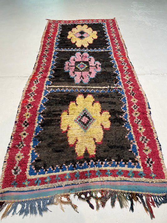 Hand-Knotted Wool Rug Moroccan 4'3" x 9'8"